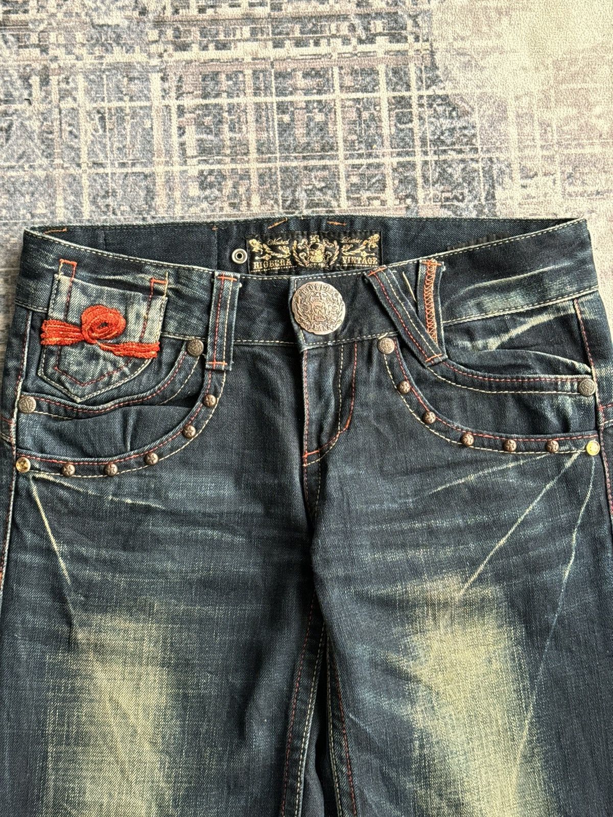 Japanese Brand XX Vintage Riobera Punk Poem Flared Denim Size US 30 / EU 46 - 7 Thumbnail