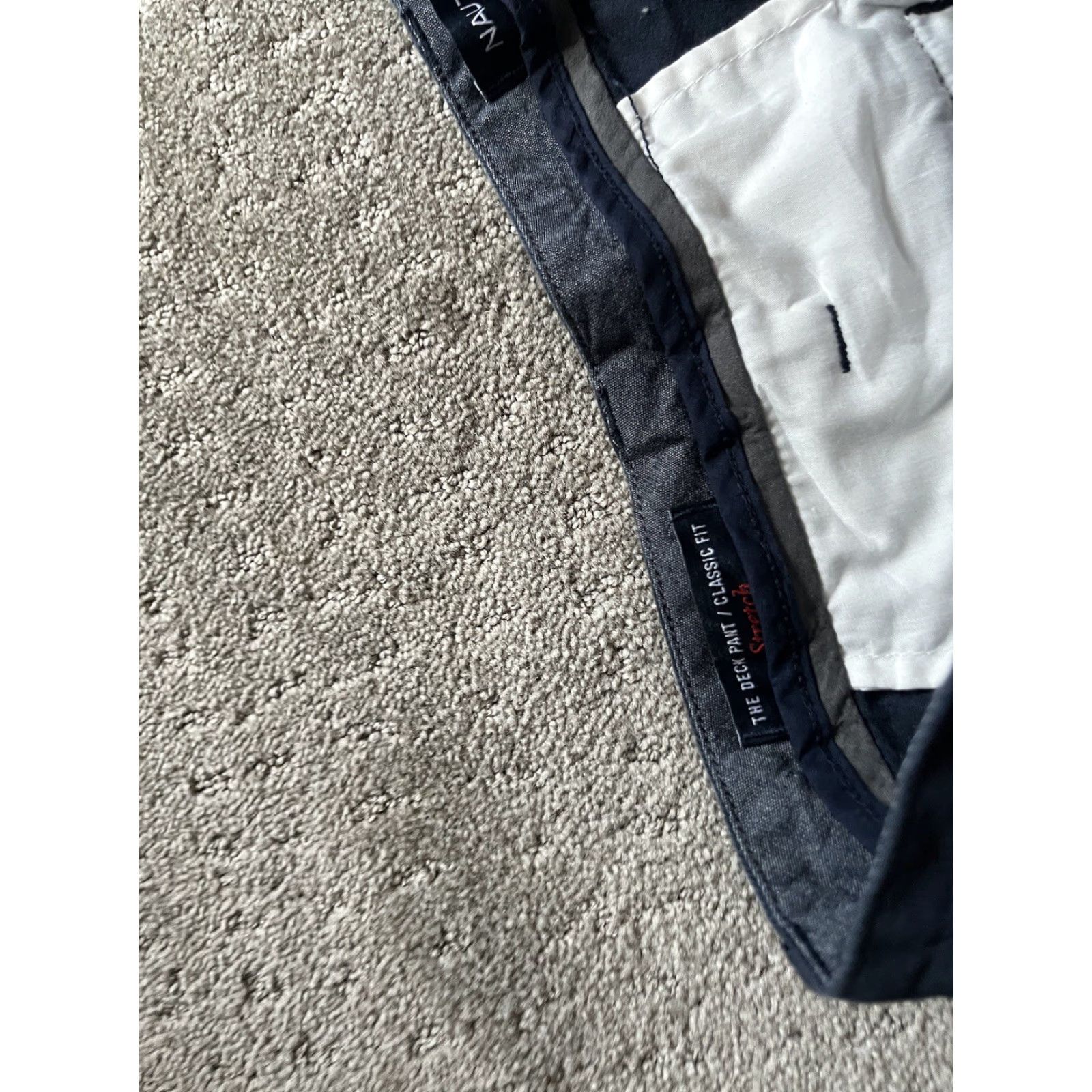 Nautica Nautica Mens Regular Fit Flat Front Pants Navy Blue 36x34 The Deck Pant Chino Cotton Front Flat Navy Mens Size US 36 / EU 52 - 5 Thumbnail