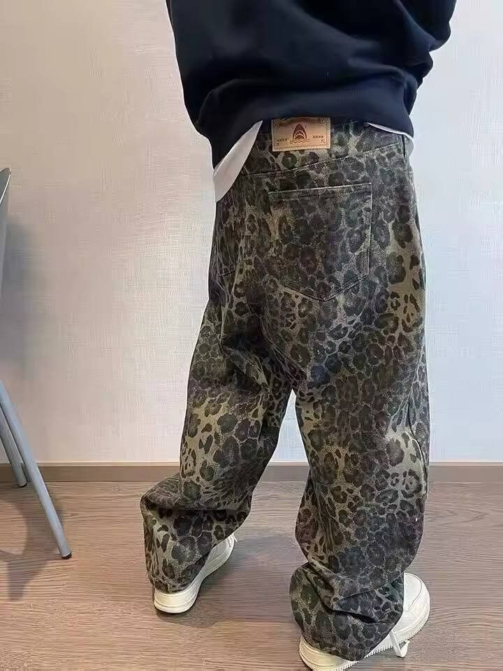 Vintage leopard print men's loose fit jeans Size US 34 / EU 50 - 8 Thumbnail