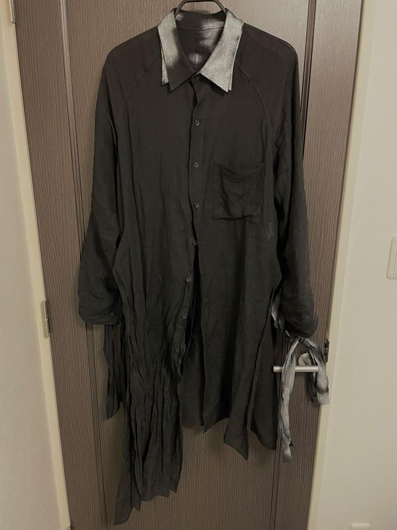 POUR HOMME 24ss Linen-dyed long blouse HS-B25-305