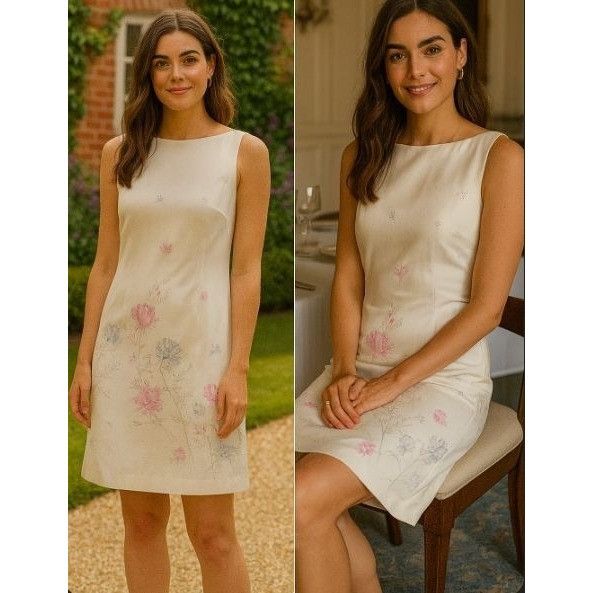 Other Petite Sophisticate Sleeveless Silk Floral Sheath Dress 6 Pi Size M / US 6-8 / IT 42-44 - 1 Thumbnail
