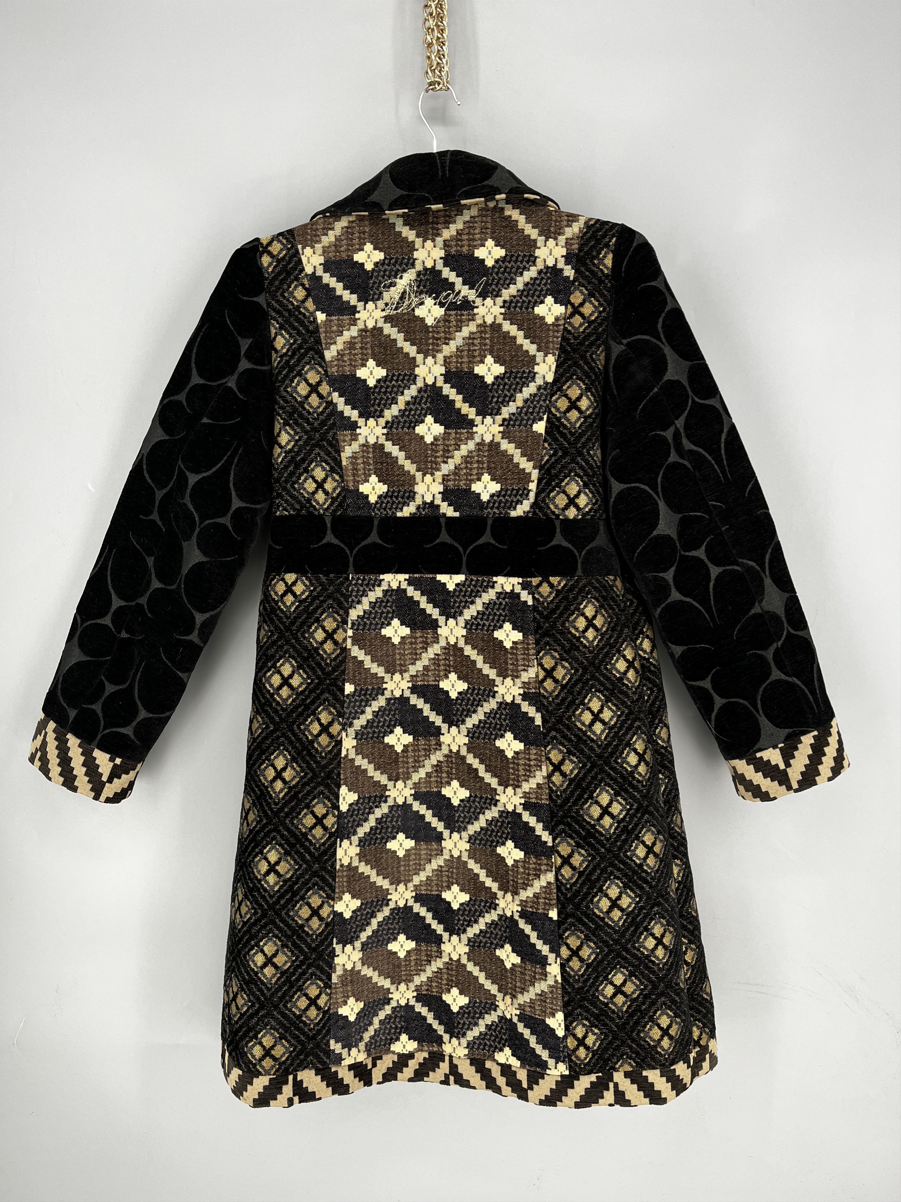 Desigual Desigual Womens Black Beige Embroidered Coat Jacket Pockets Size M / US 6-8 / IT 42-44 - 8 Thumbnail
