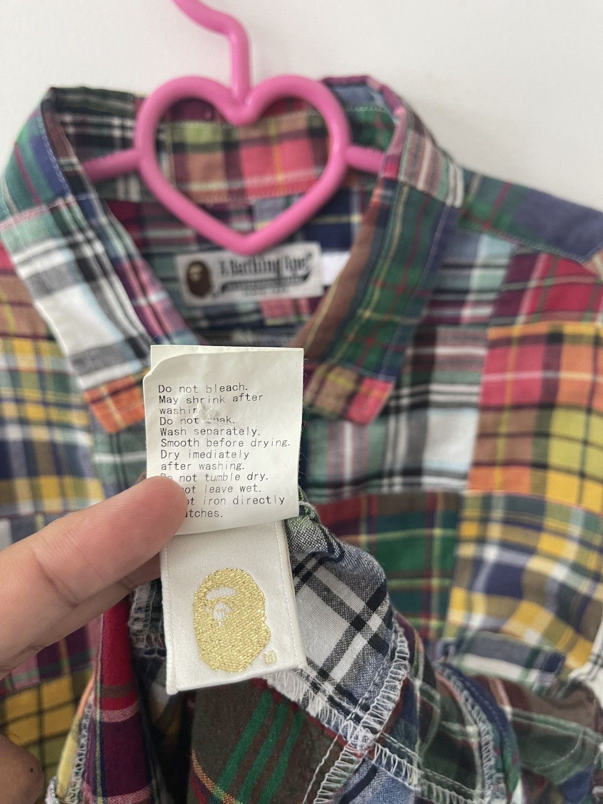Bape BAPE Patchwork Single Pocket Button Up Shirt Rare Size Size US XS / EU 42 / 0 - 8 Thumbnail