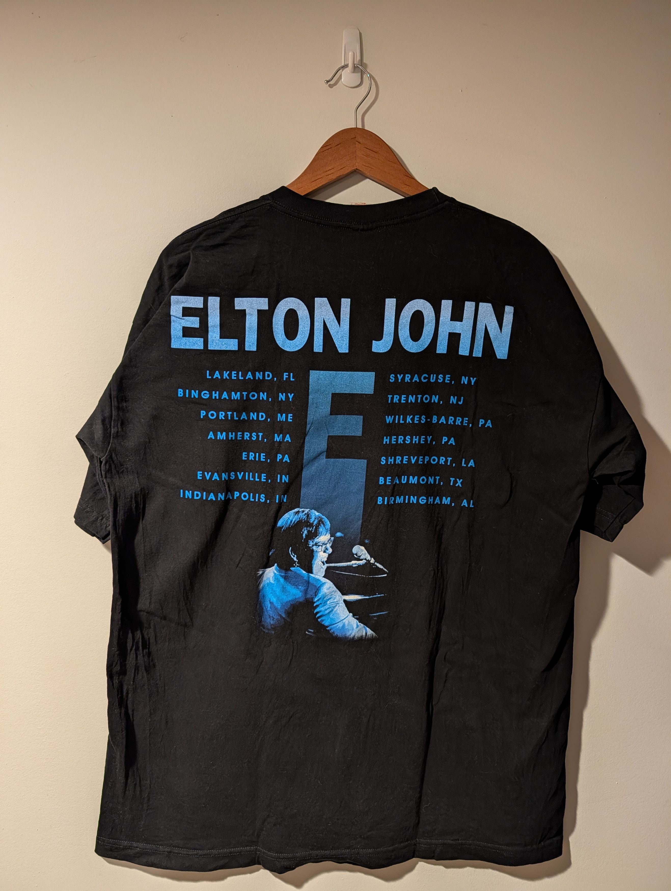 Band Tees Vintage Elton John Concert Tour T-Shirt 1990s Piano Graphic Size US XL / EU 56 / 4 - 5 Thumbnail