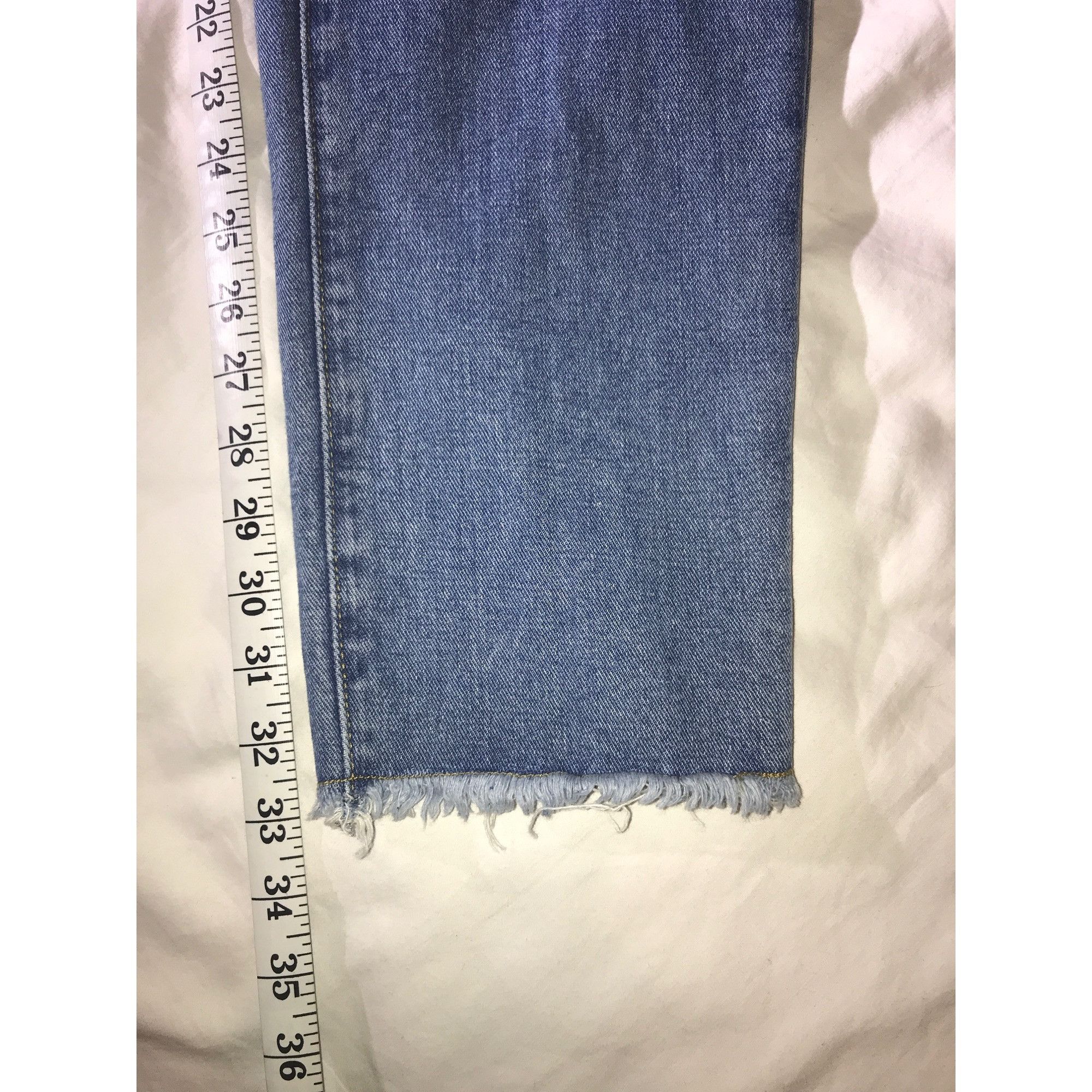 Boohoo Boohoo Tall Belted Mid Blue Cargo Denim Boilersuit Size 32" / US 10 / IT 46 - 7 Thumbnail