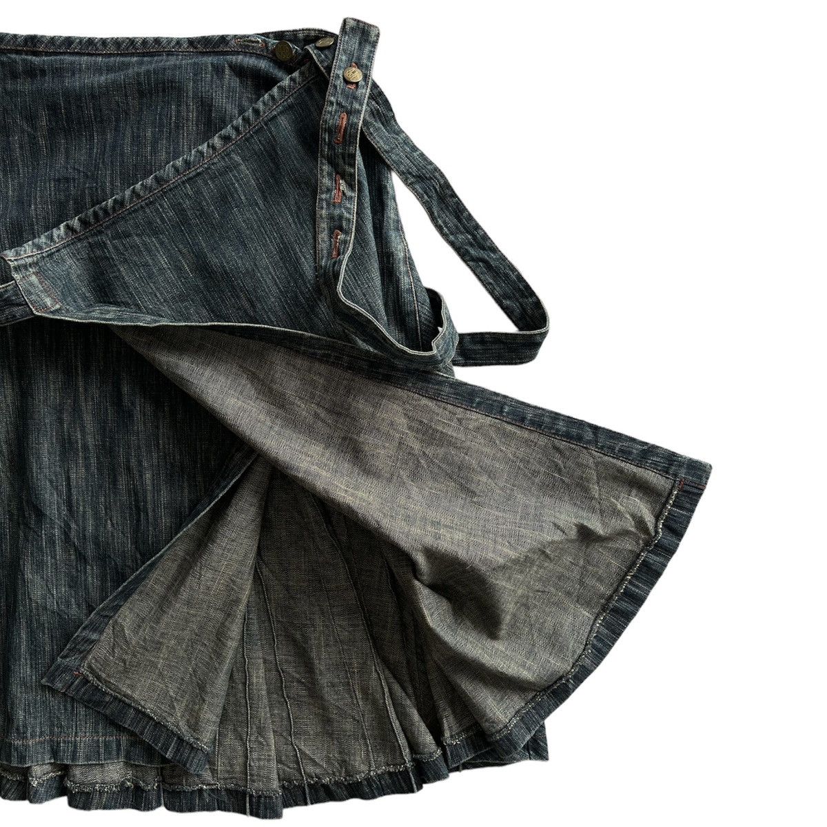 Jean Paul Gaultier × Vintage VINTAGE JEAN PAUL GAULTIER ASYMMETRIC DENIM SKIRT Size 30" / US 8 / IT 44 - 3 Thumbnail