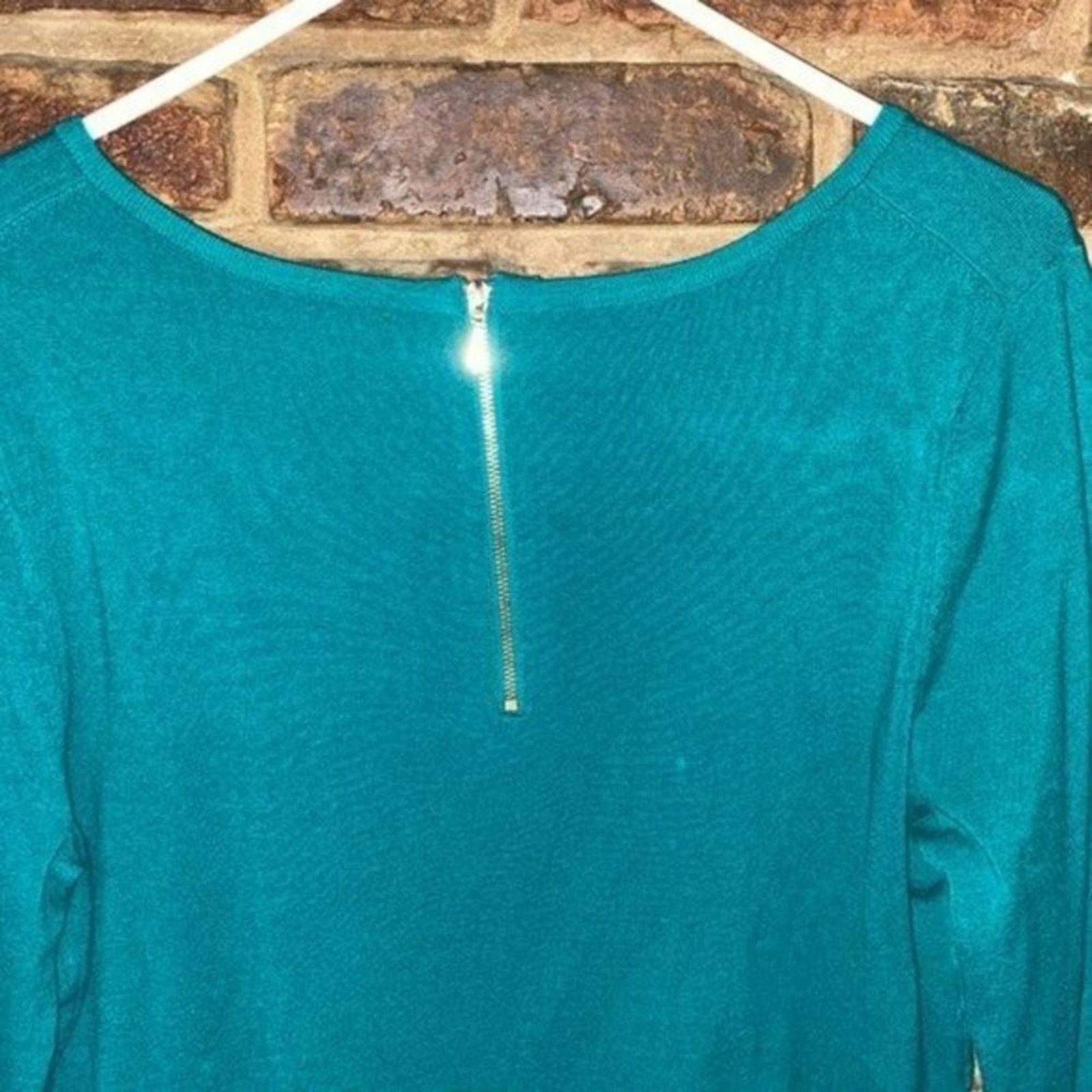 Other Cable + Gauge Green Quarter Zip Pullover Sweater Size Medium Size M / US 6-8 / IT 42-44 - 6 Thumbnail