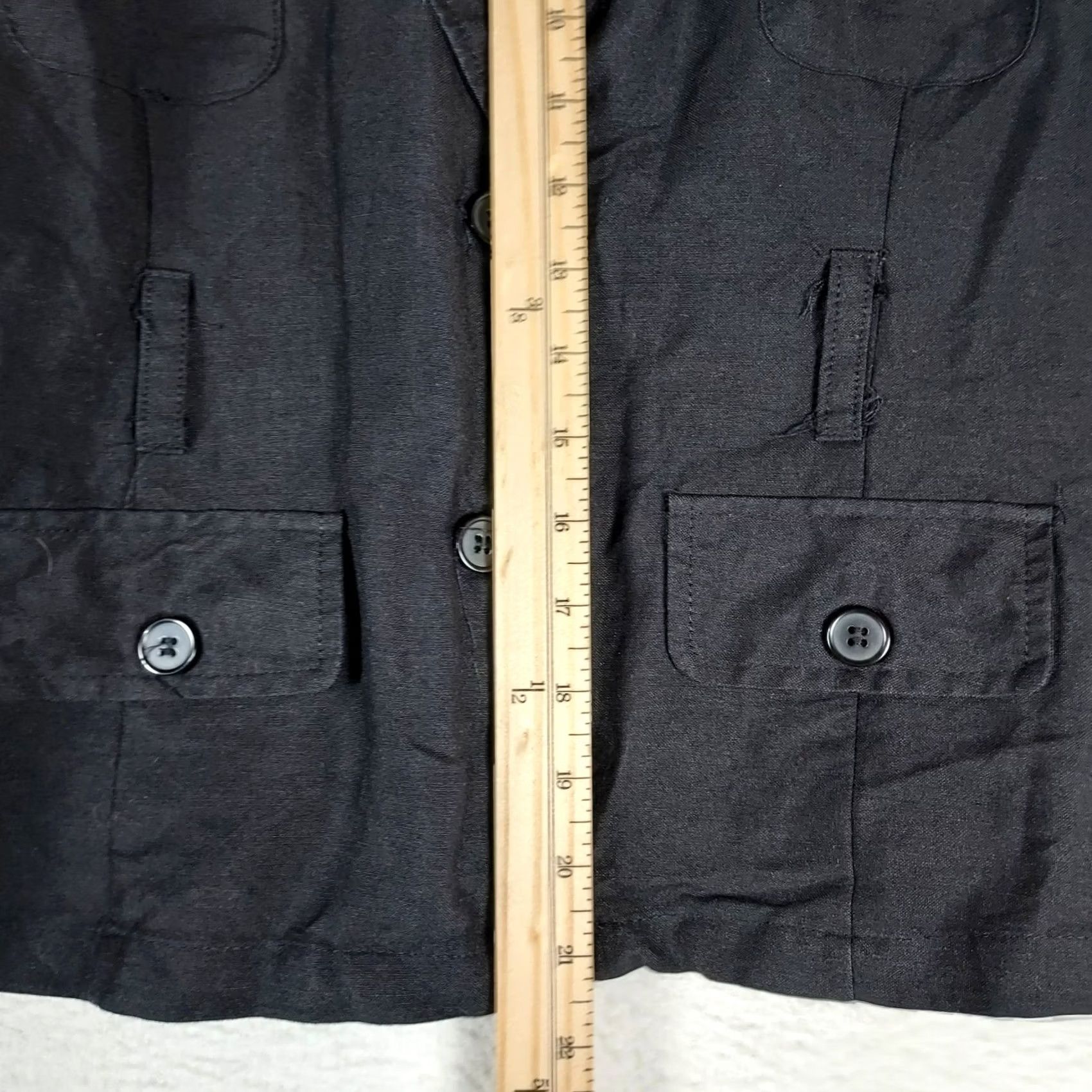 Vintage Sherry Taylor Womens XL Short Sleeve Button Front Black Blazer Jacket Size 40" / US 18 - 4 Thumbnail