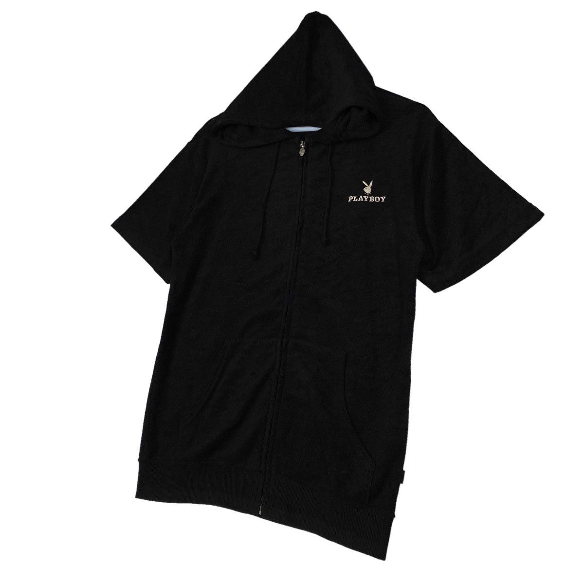 Playboy × Vintage Vintage Playboy Embroidered Full Zip Hoodie Short Sleeve Size US M / EU 48-50 / 2 - 2 Thumbnail
