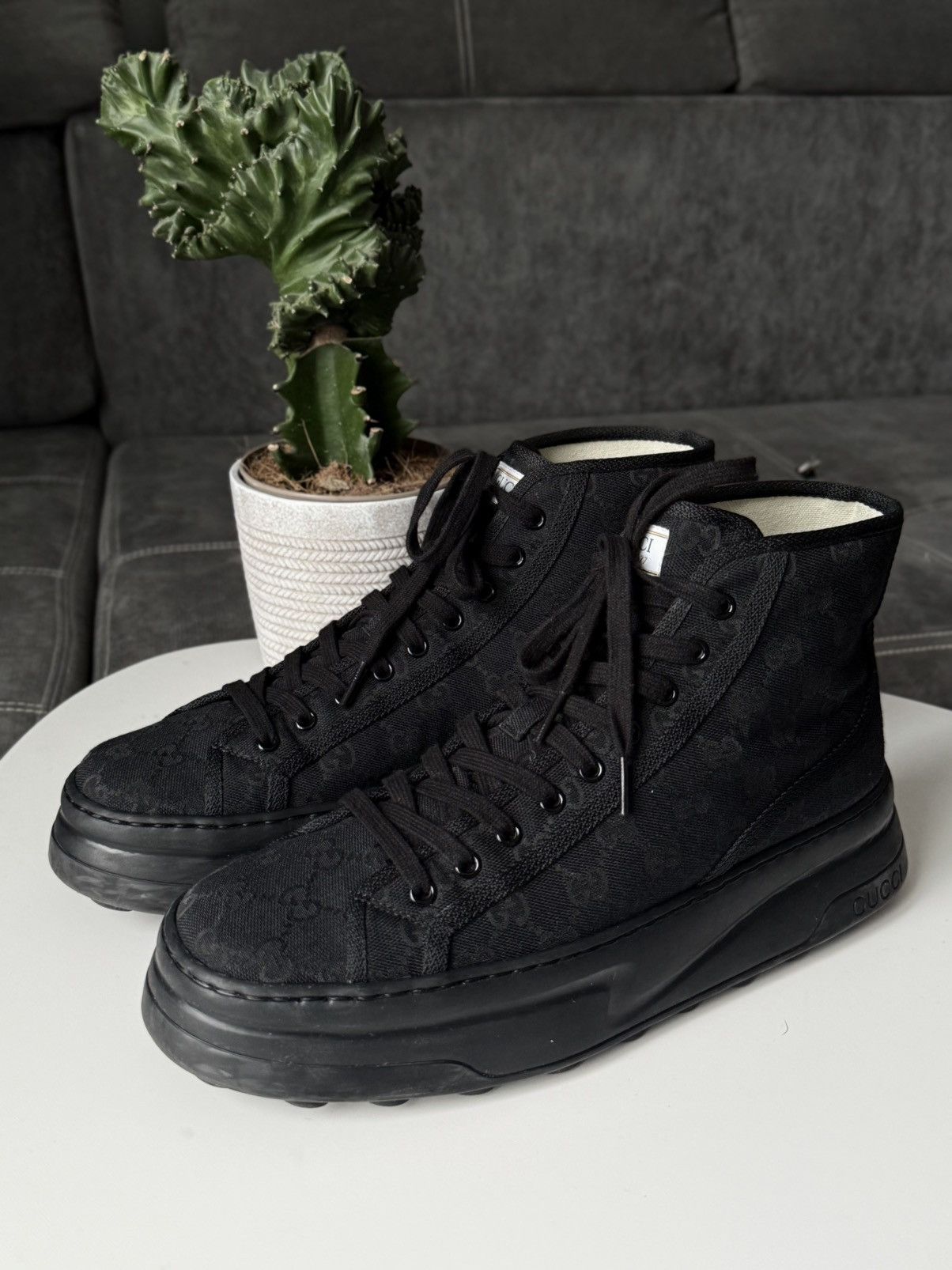 Gucci Gucci Mens Tennis 1977 High Top Brown GG Supreme Monogram Size US 11 / EU 44 - 9 Thumbnail