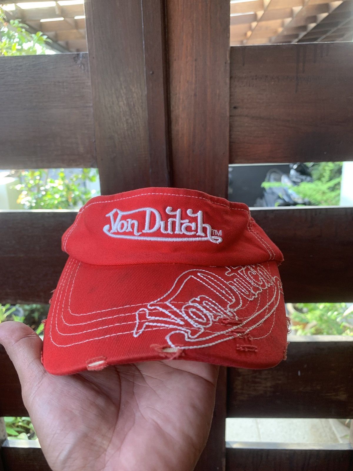 Von Dutch Von Dutch Visor Hat Distressed Design Golf Size ONE SIZE - 1 Thumbnail