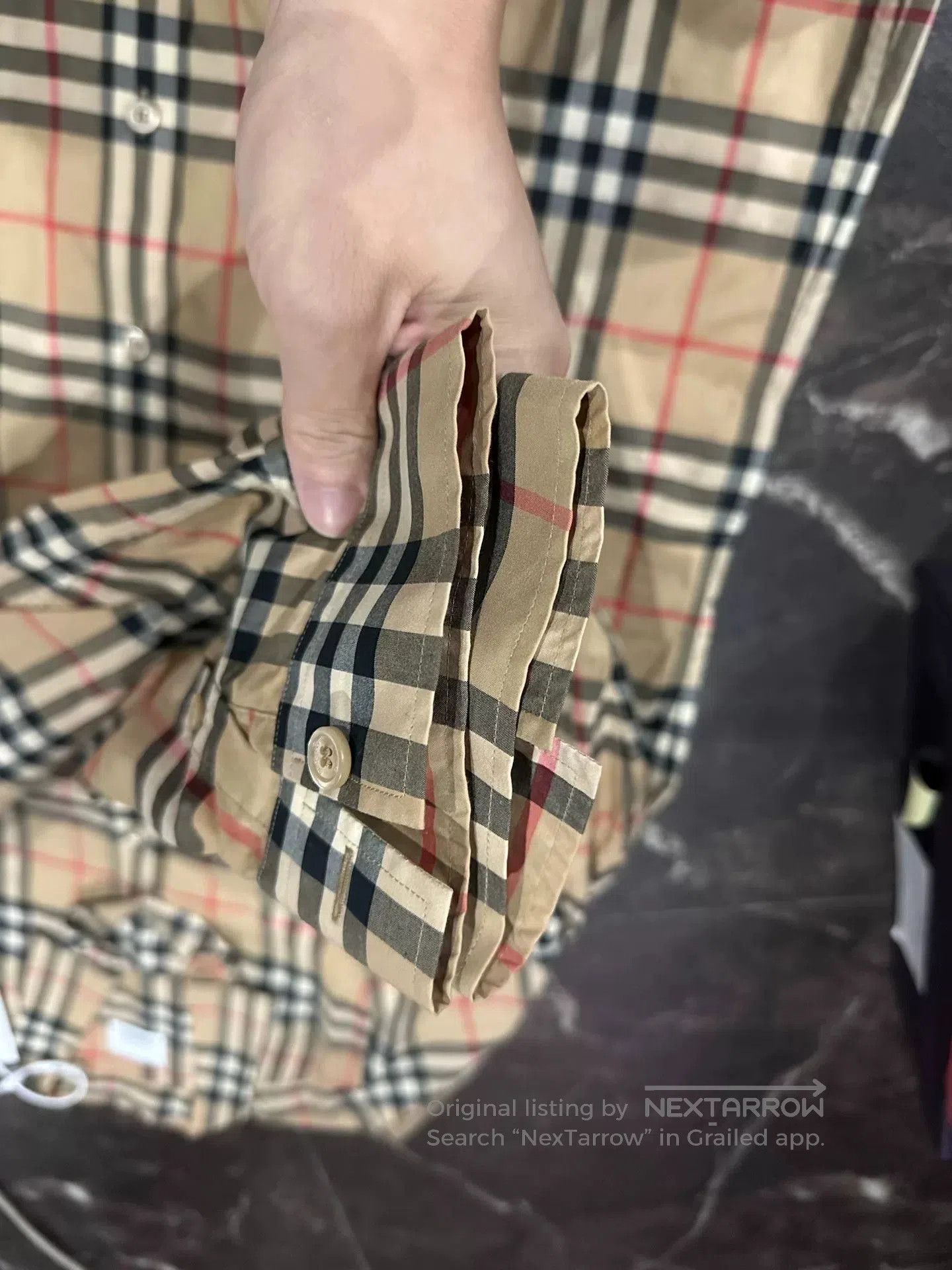 Burberry Burberry Check Stripe Beige Men's Shirt. Size US XL / EU 56 / 4 - 3 Thumbnail