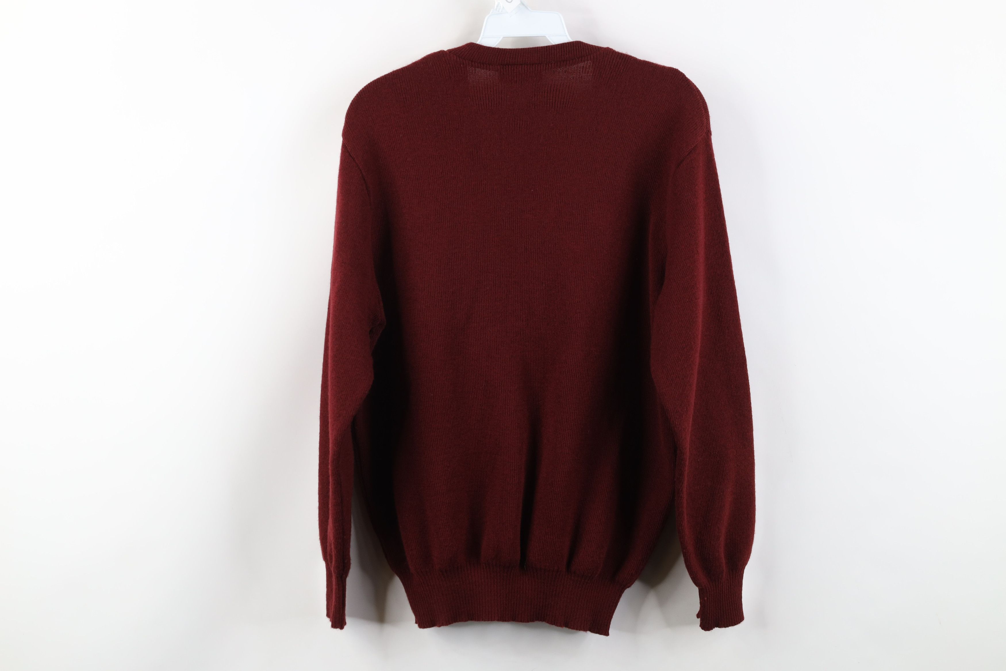 Vintage Vintage 70s 80s Golf Club England Knit V-Neck Sweater Red Size US L / EU 52-54 / 3 - 12 Thumbnail