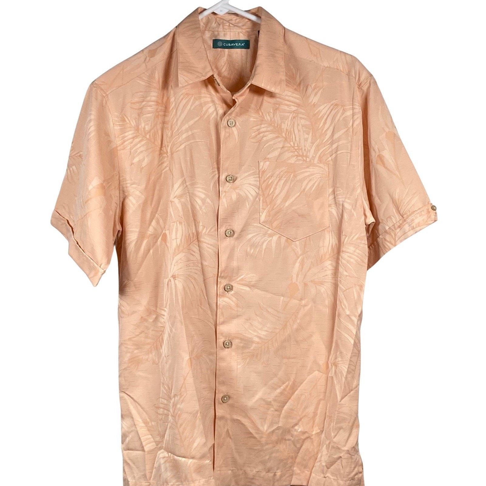 Cubavera Cubavera Shirt Men's Small Palm Leaf Print Button Up Pocket Size US S / EU 44-46 / 1 - 2 Thumbnail