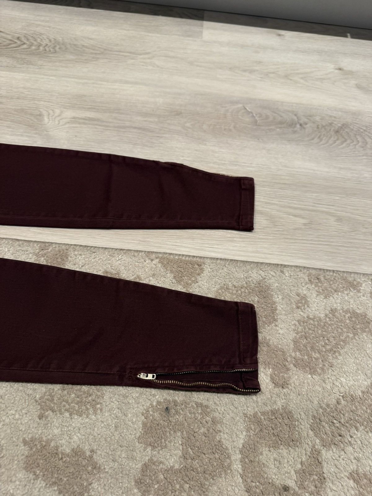 Balenciaga f/w 2011 zipper flare burgundy jeans!! Size US 28 / EU 44 - 2 Thumbnail