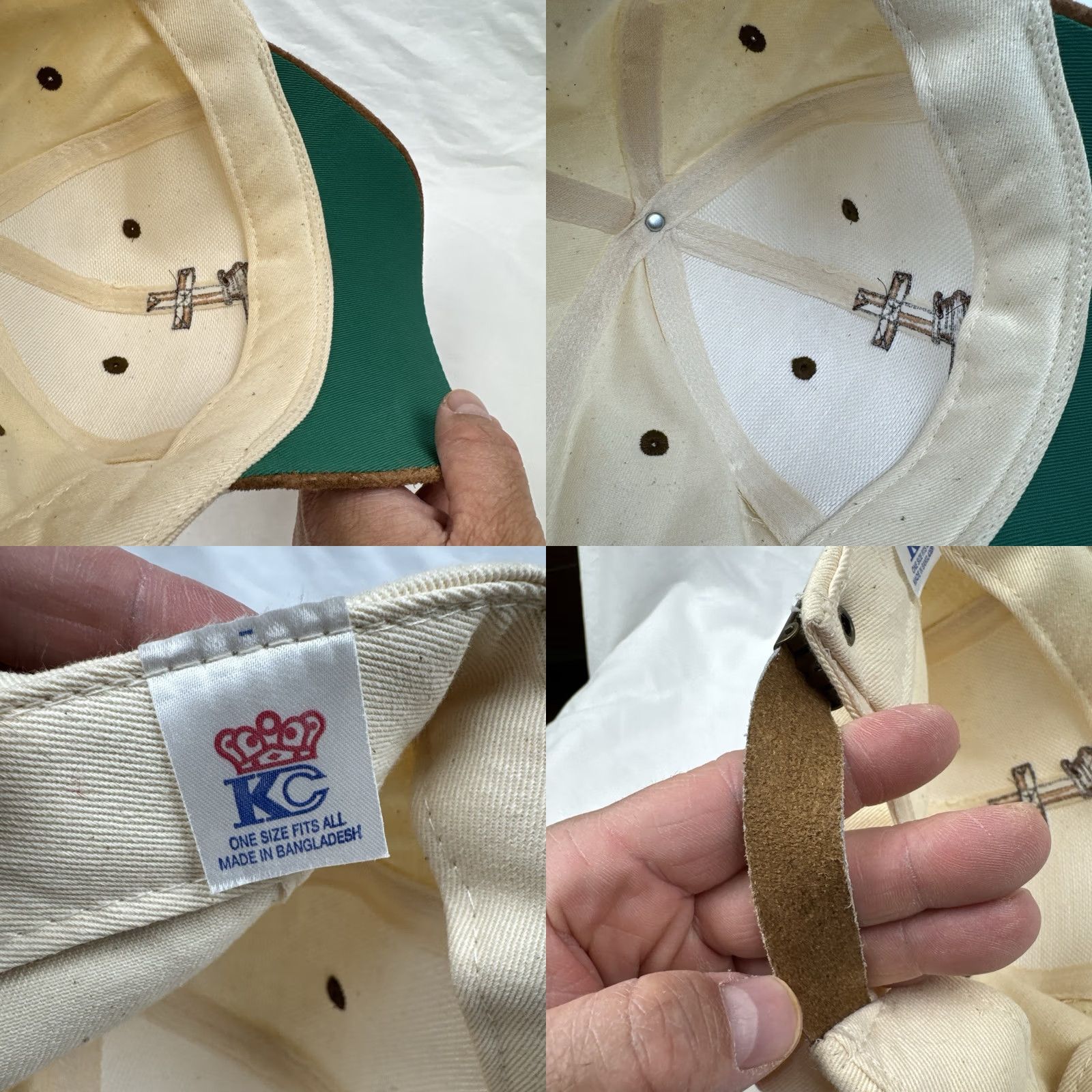 Vintage VINTAGE KC Strapback Hat Beige Brown Christian Cross Gavel Suede Brim Cap Adult Baseball Classic Sports Outdoor Religion Unisex Mens Womens Size ONE SIZE - 8 Thumbnail