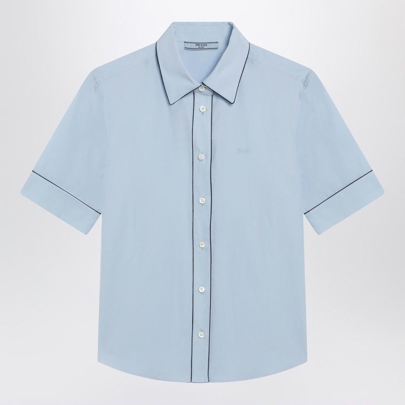 Prada Prada Sky-Blue Cotton Shirt Size M / US 6-8 / IT 42-44 - 1 Thumbnail