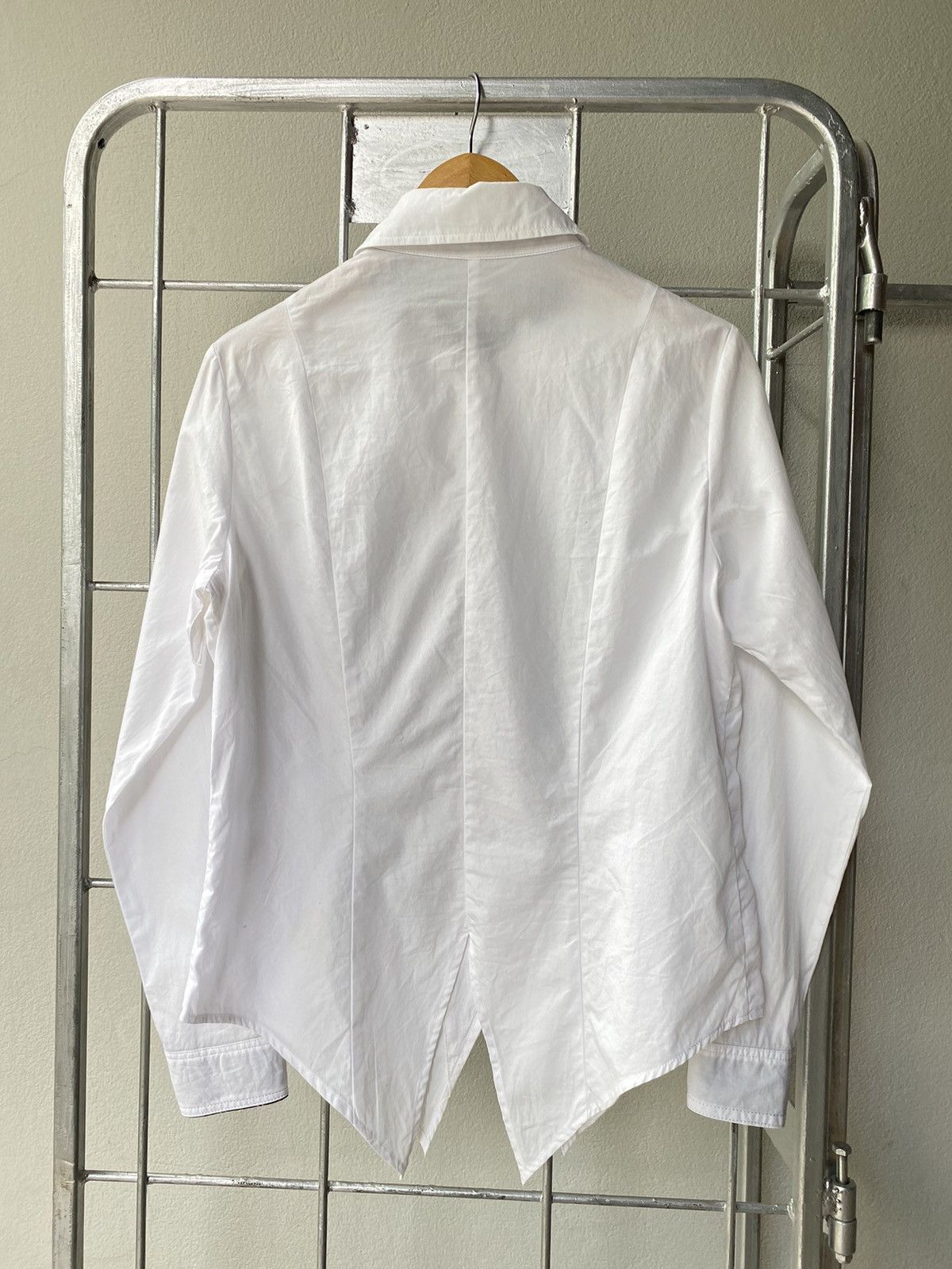 Japanese Brand PEACE NOW Punk Y2K Asymmetrical Hem White Shirt Size S / US 4 / IT 40 - 11 Thumbnail