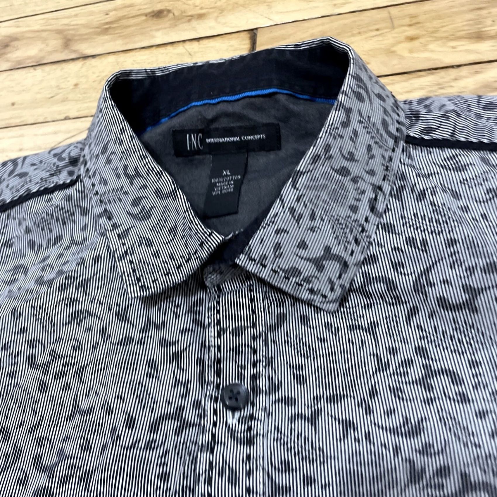 Vintage INC International Concepts Shirt Men XL Silver Paisley Western Cowboy Taper XL Size US XL / EU 56 / 4 - 4 Thumbnail