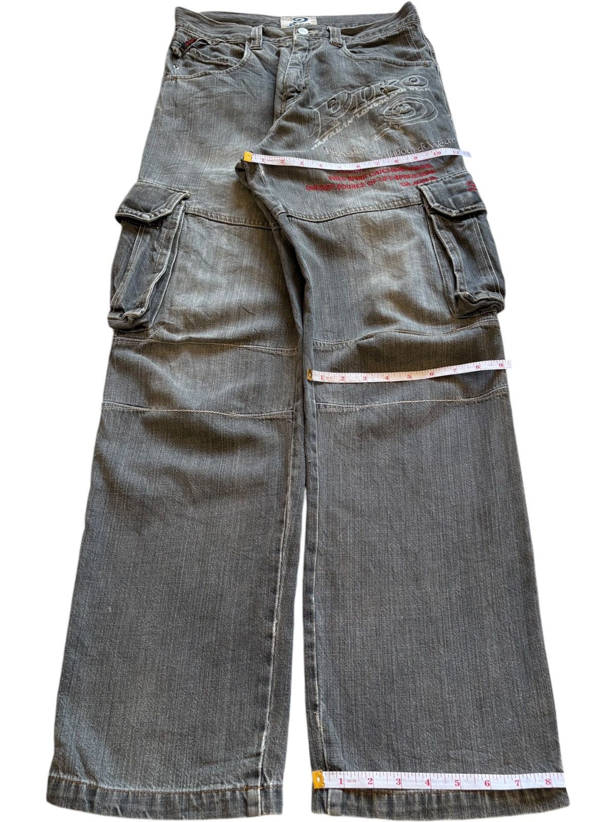 Japanese Brand Vintage Japanese Brand Wording Style Baggy Cargo Jeans Size US 29 - 15 Thumbnail