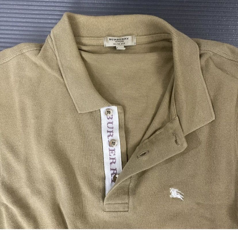 Burberry Burberry 🇬🇧 Slim Fit 3 btn logo polo L fatigue brown cotton Size US L / EU 52-54 / 3 - 3 Thumbnail
