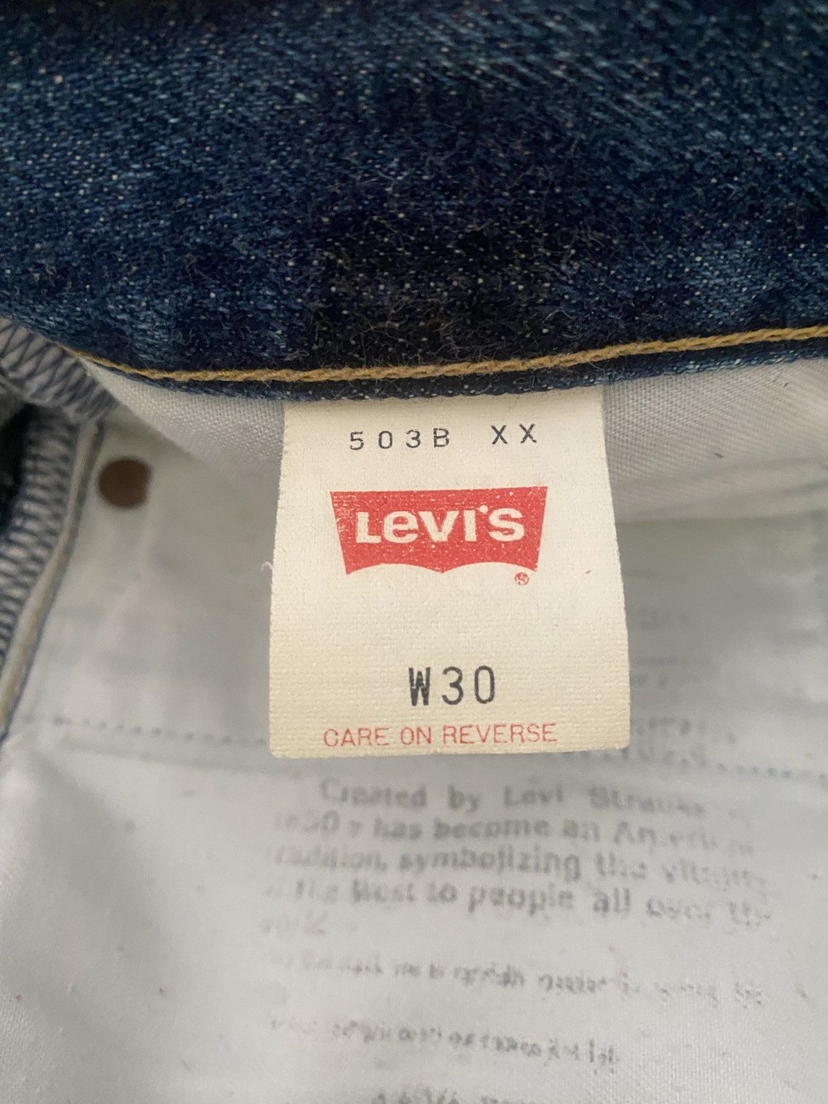 Japanese Brand × Levi's × Vintage VINTAGE LEVI'S BIG E LOT 503B BUTTON J22 Size US 30 / EU 46 - 5 Thumbnail