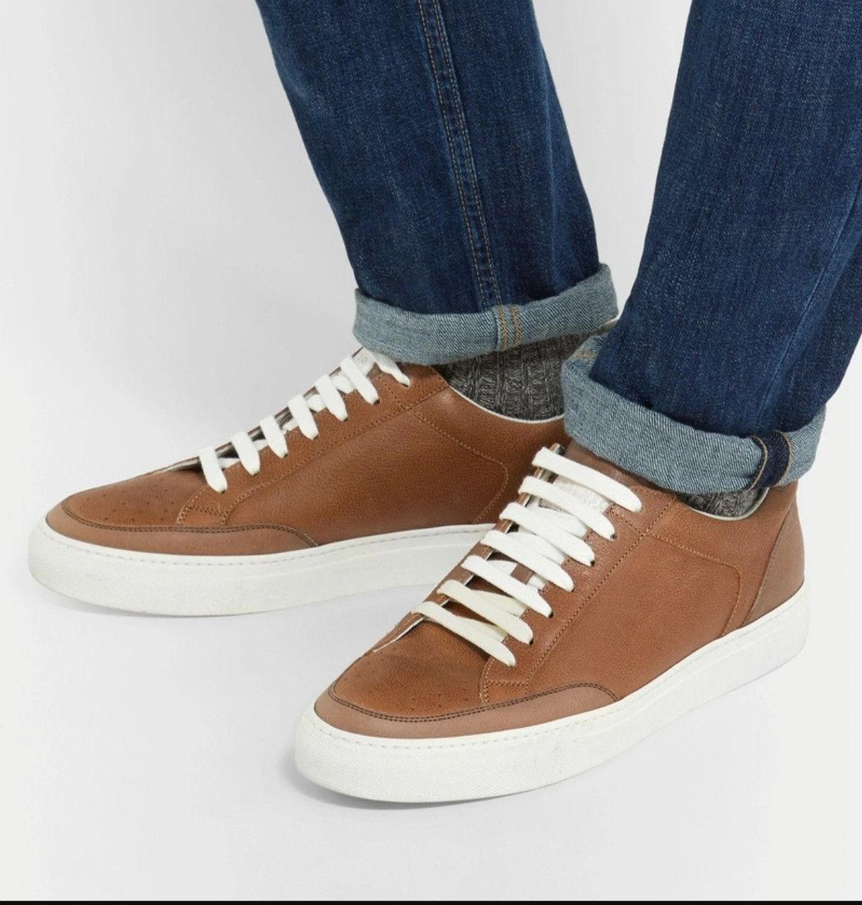 Brunello Cucinelli Brunello cucinelli full grain leather sneakers Size US 8 / EU 41 - 13 Thumbnail