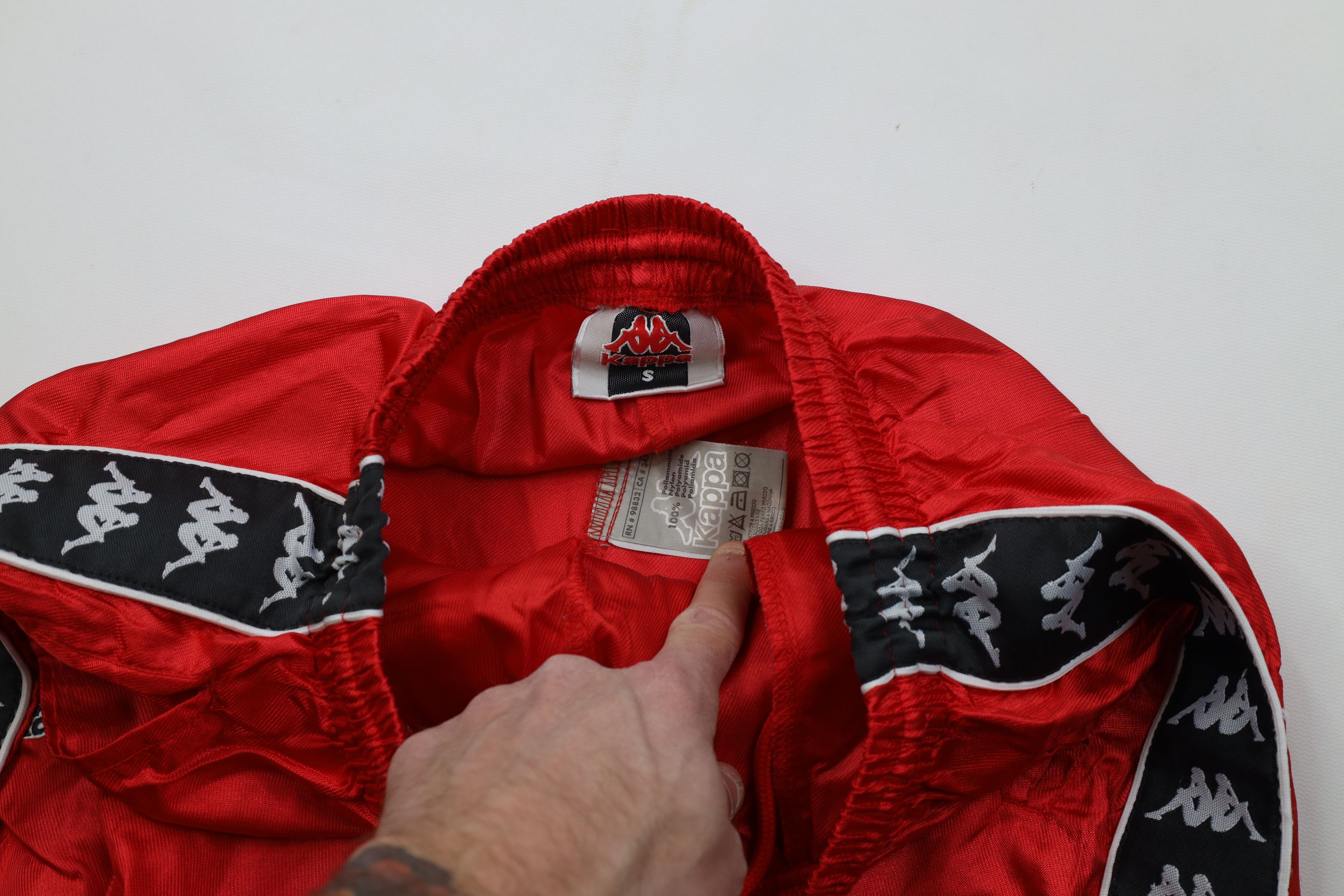 Kappa Vintage 90s Kappa Taped Logo Soccer Joggers Pants Red Nylon Size US 32 / EU 48 - 8 Thumbnail