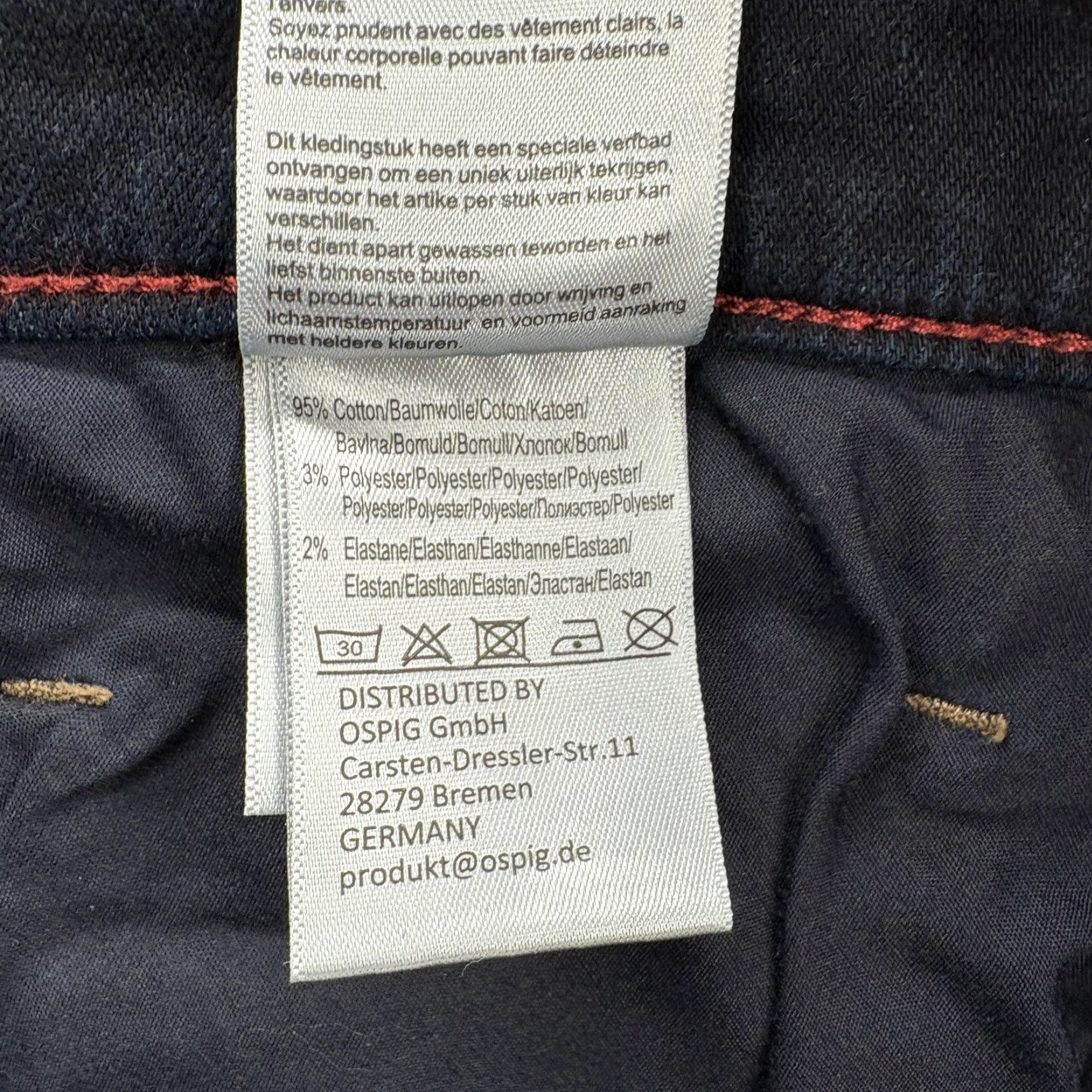 Denime Paddock's Ranger Jeans Mens 36x32 Blue Dark Wash Regular Straight Stretch Denim Pants Size US 36 / EU 52 - 6 Thumbnail