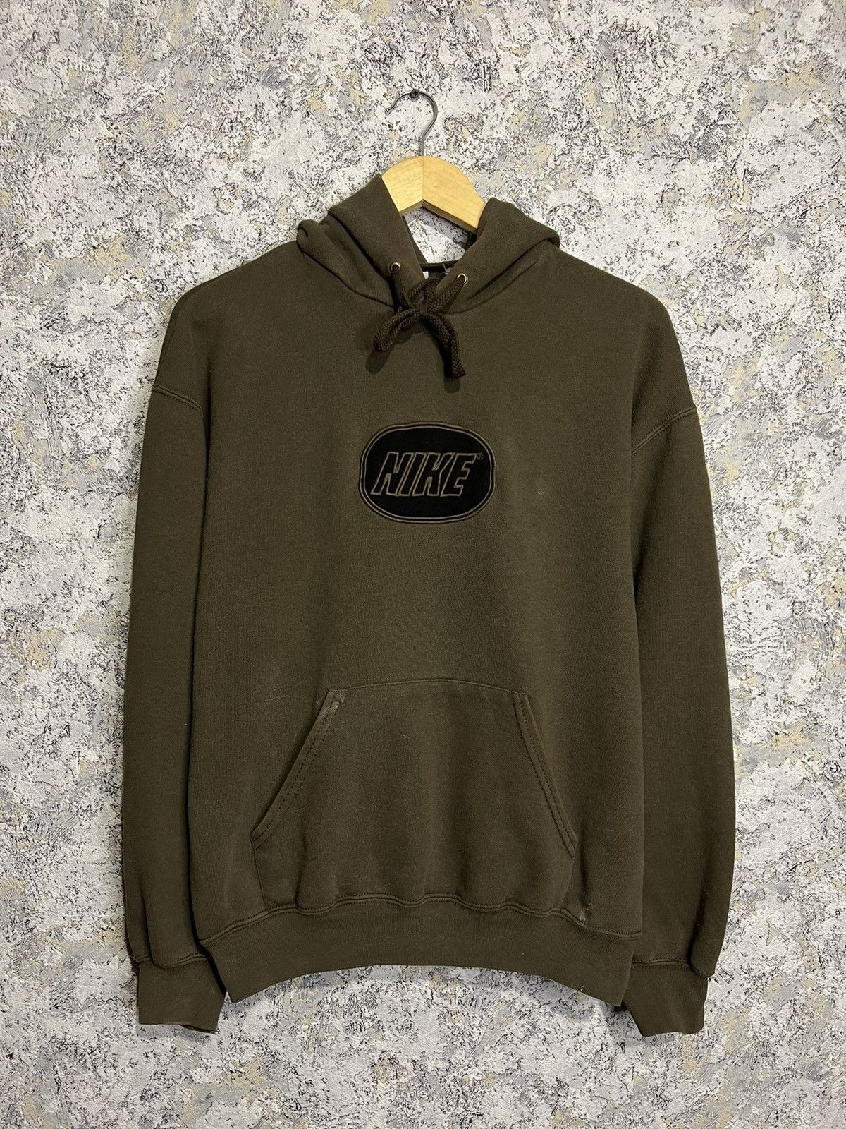 Nike × Vintage Vintage Nike Center Big Logo Brown Hoodie Swoosh Y2K Size US M / EU 48-50 / 2 - 1 Thumbnail