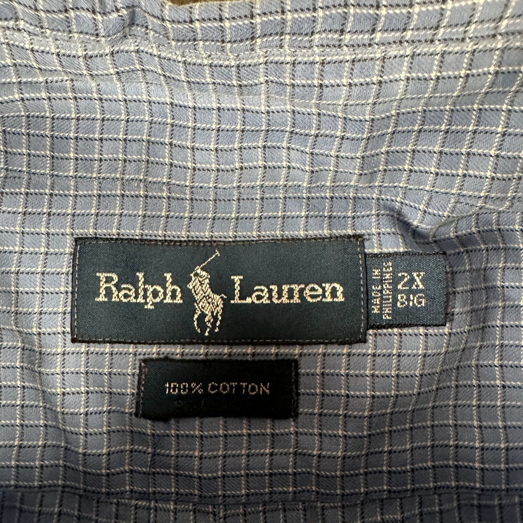 Ralph Lauren Ralph Lauren Shirt Men 2XB Blue Check Button-Down Regular Fit Cotton Knit Size US XXL / EU 58 / 5 - 4 Thumbnail
