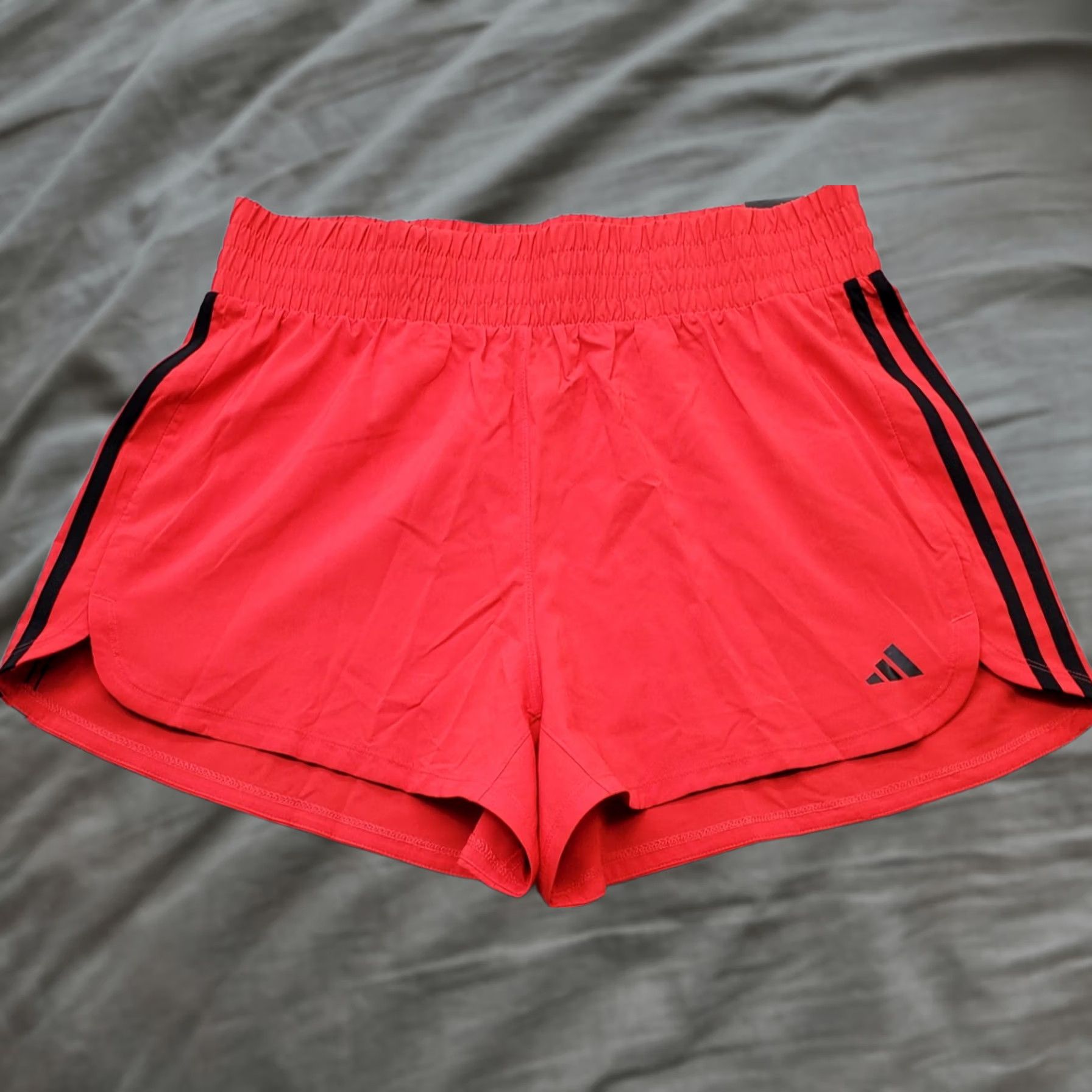 Adidas Adidas Pacer Training Shorts Mens XL Red 3-Stripes Woven High-Rise Pull On JD2287 Size US 36 / EU 52 - 1 Thumbnail