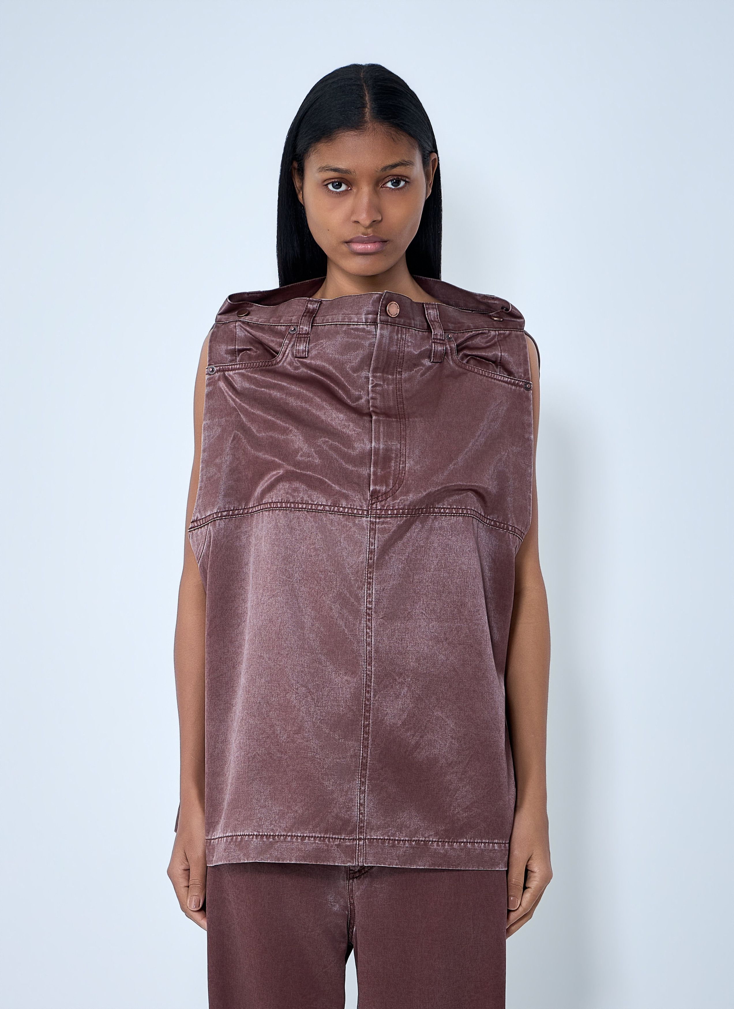 Issey Miyake Satin Denim Sleeveless Top Size M / US 6-8 / IT 42-44 - 1 Thumbnail