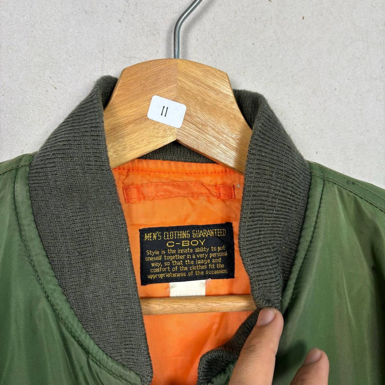 Japanese Brand C-BOY Vintage MA-1 Bomber Jacket Saga Green Flight Jacket Size US L / EU 52-54 / 3 - 5 Thumbnail