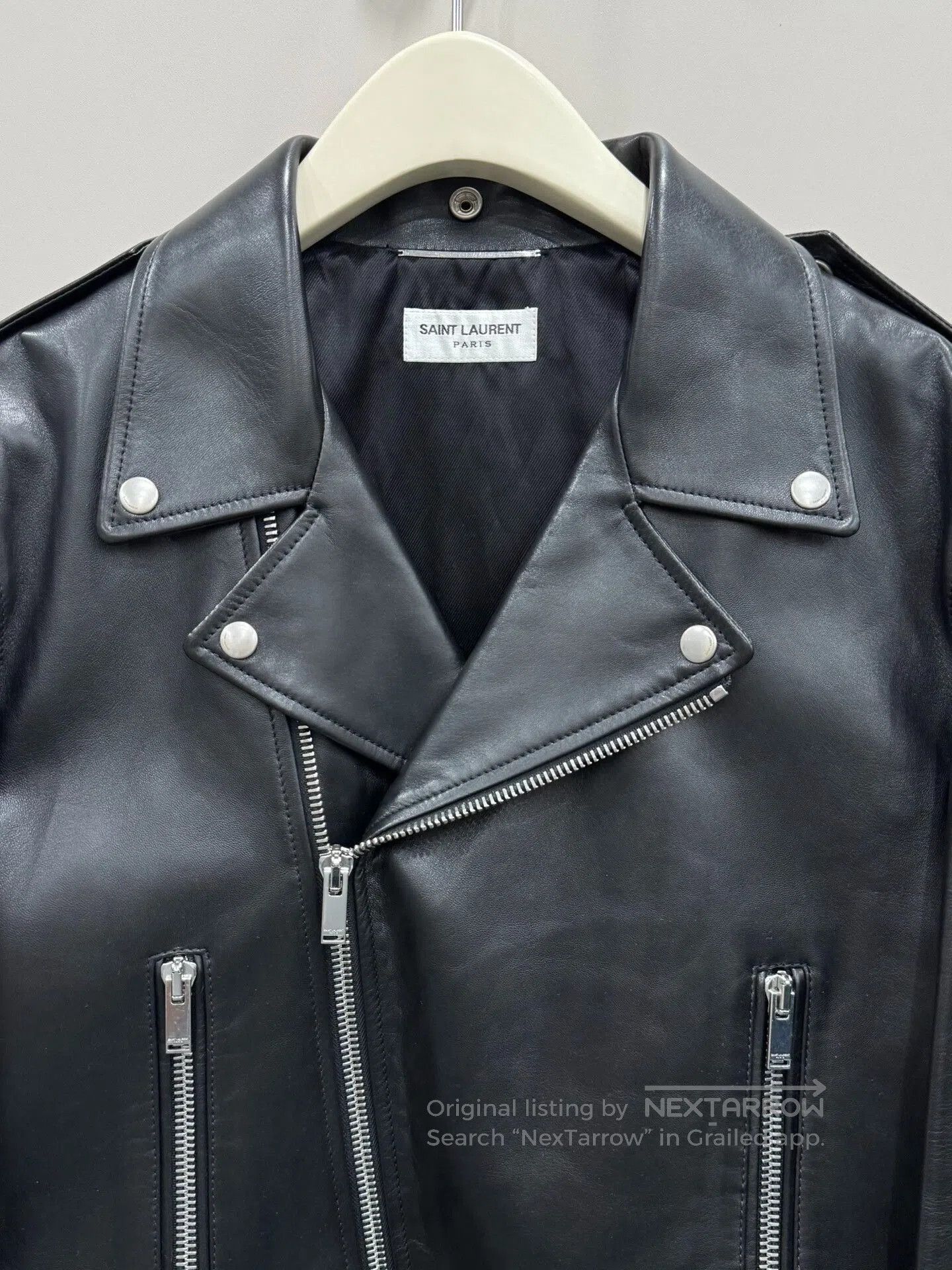 Yves Saint Laurent saint laurent black leather motorcycle jacket. Size US L / EU 52-54 / 3 - 3 Thumbnail