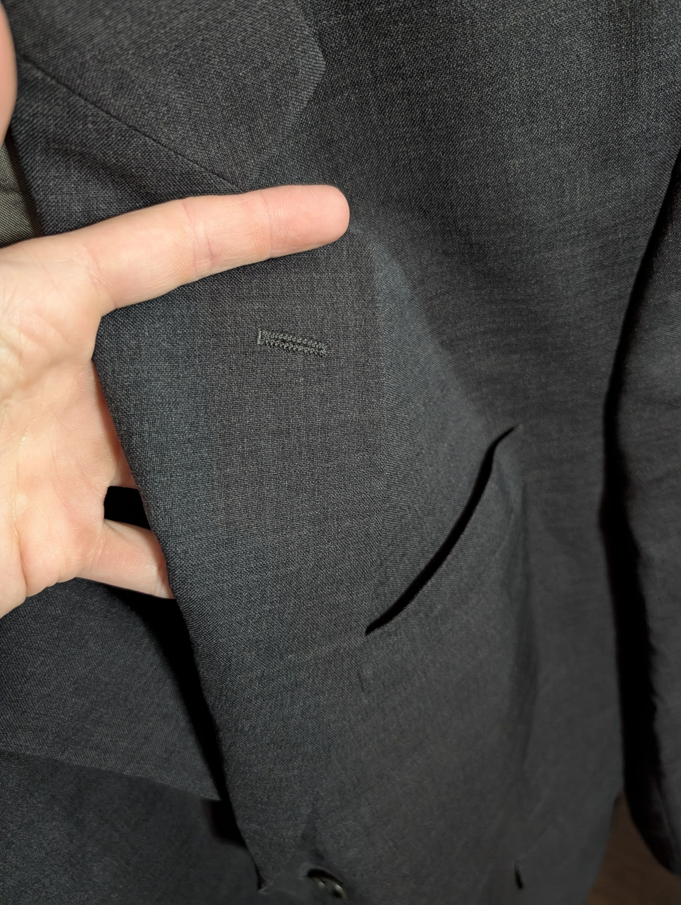 Vitale Barberis Canonico Di Barna 1969 Super 110s textured gray jacket Italy Size 44R - 3 Thumbnail