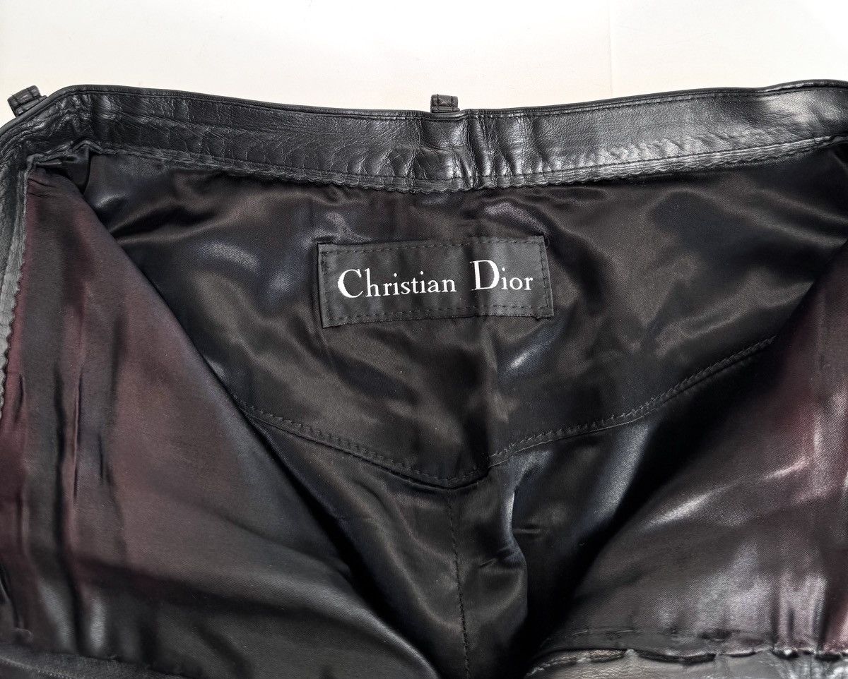 Dior Christian Dior black leather pants CD logo gold tone button Size 26" / US 2 / IT 38 - 5 Thumbnail