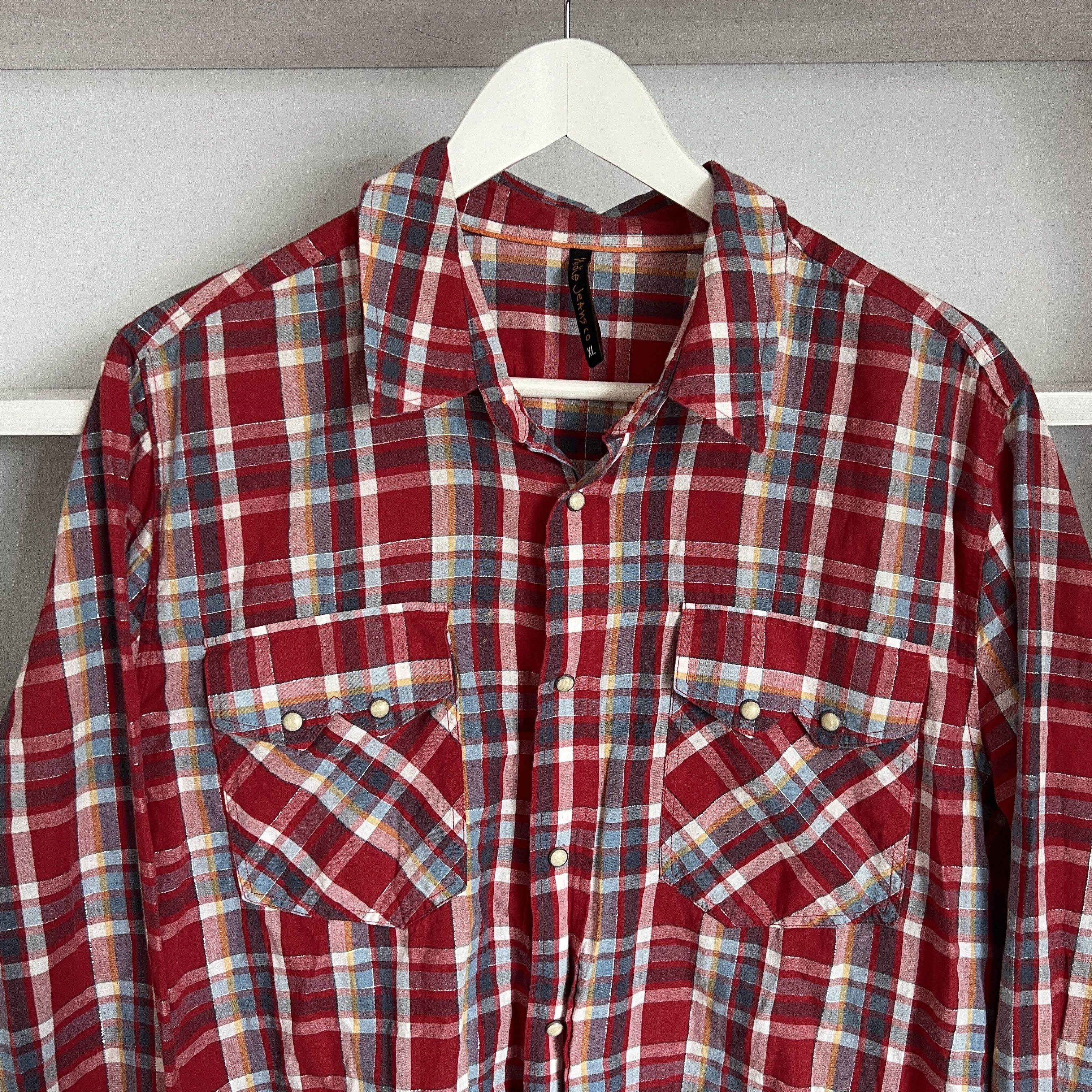 Nudie Jeans Men's NUDIE JEANS Western Cotton Check Shirt Size XL Size US XL / EU 56 / 4 - 4 Thumbnail
