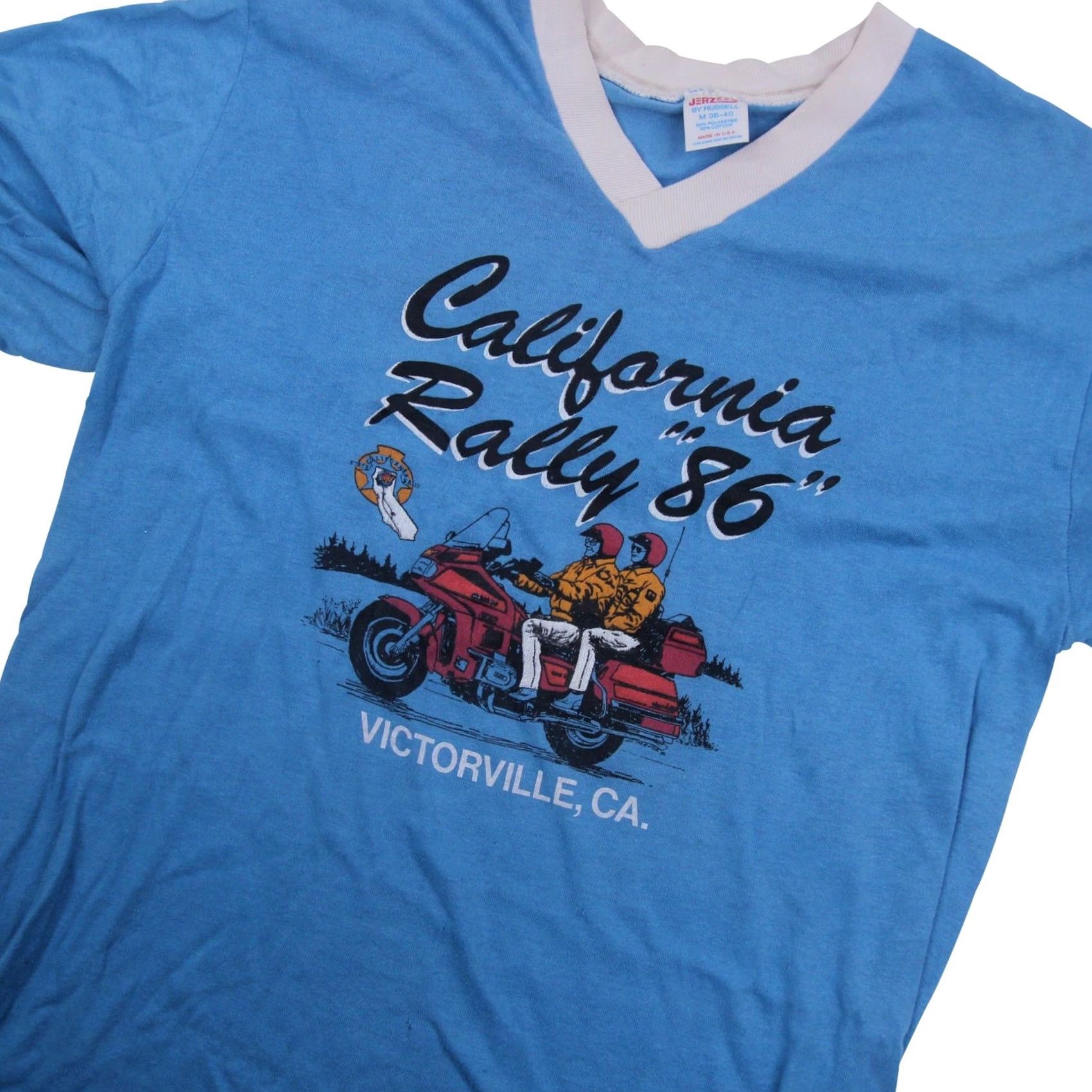 Vintage VINTAGE California Rally Mens T-Shirt Blue 1986 Medium Graphic Shirts Regular M Boys/Adults? Size US M / EU 48-50 / 2 - 2 Thumbnail