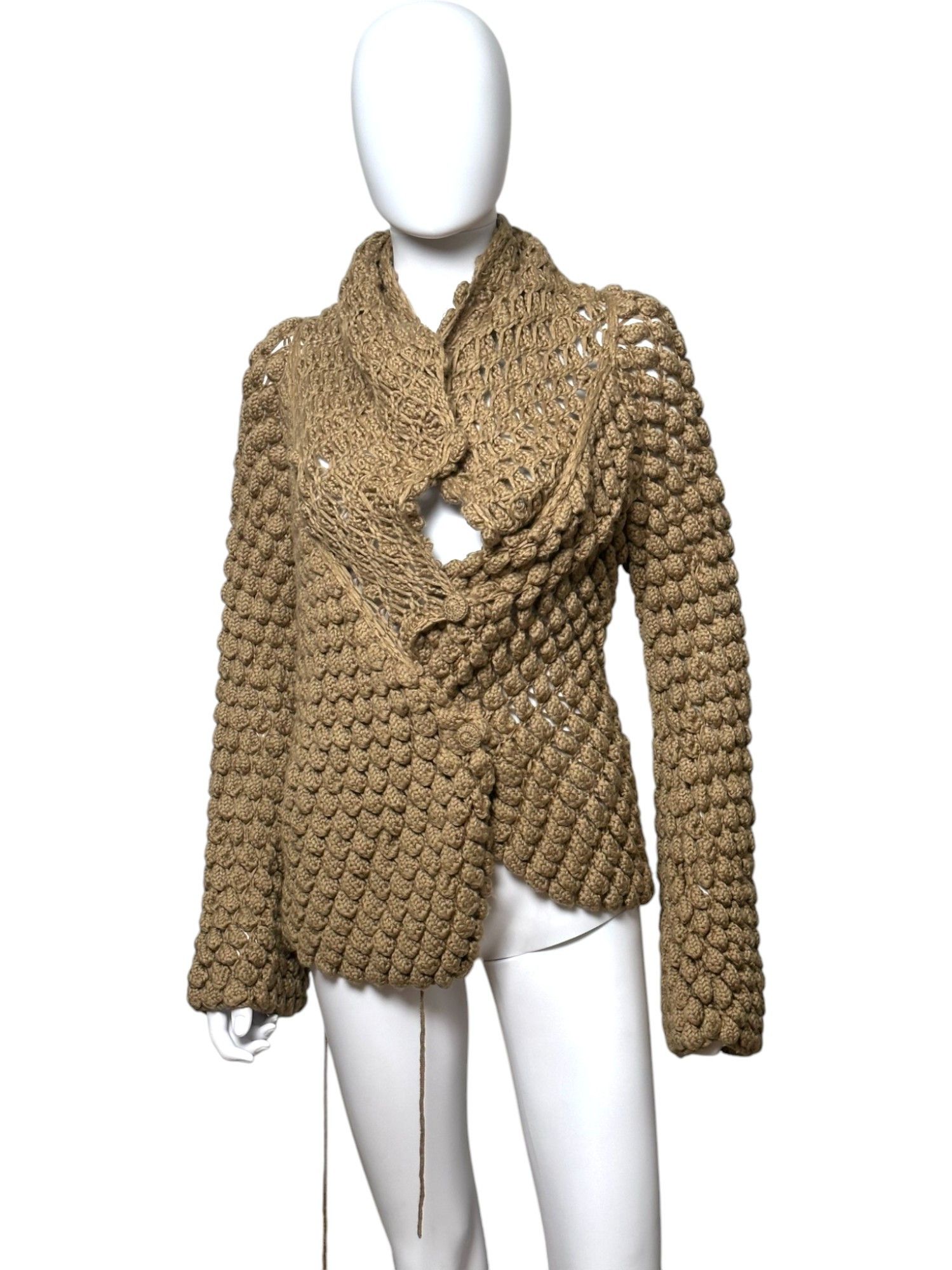 Roberto Cavalli Knitted Brown Wool Cardigan Size M / US 6-8 / IT 42-44 - 1 Thumbnail