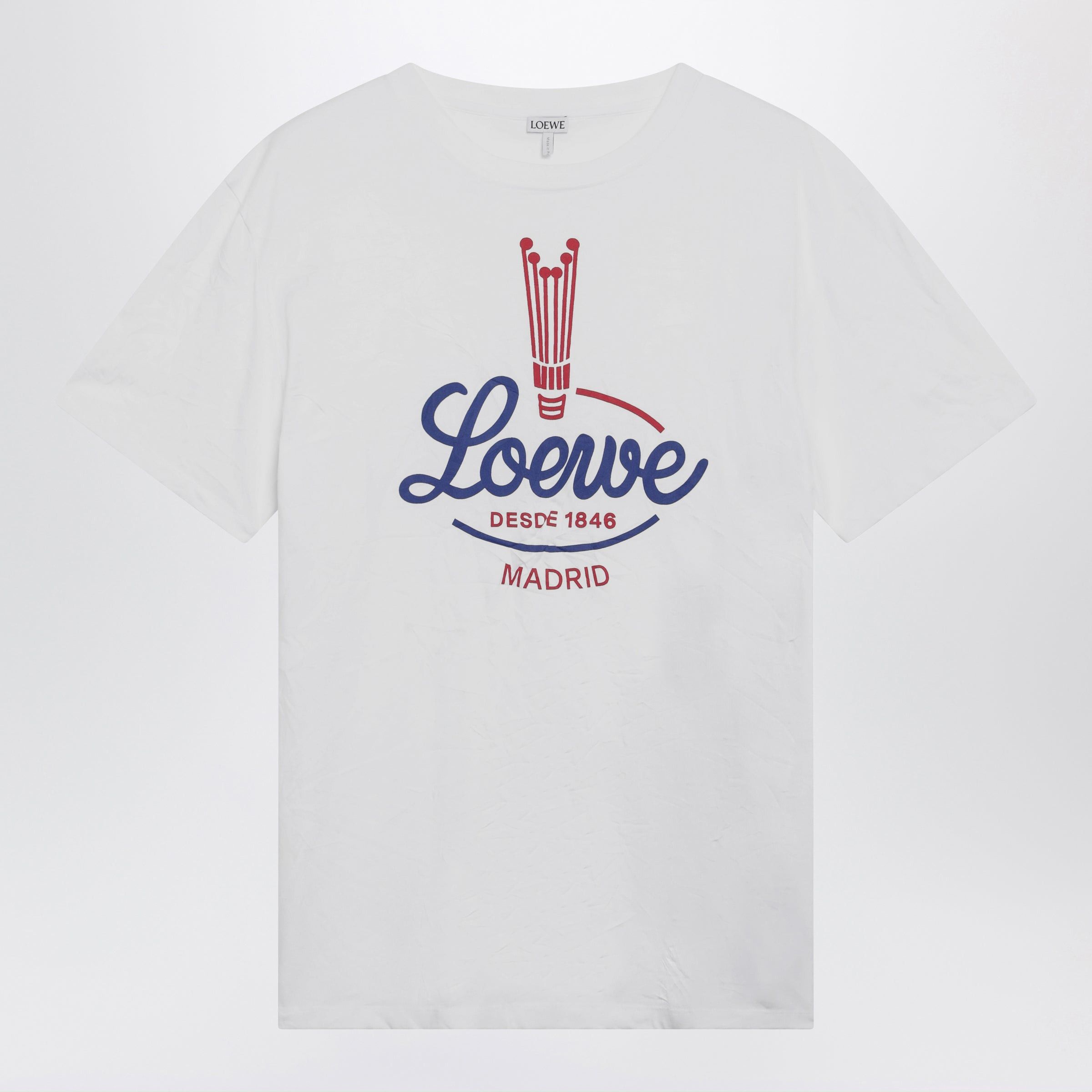 Loewe Loewe White Cotton-Blend T-Shirt Size S / US 4 / IT 40 - 1 Thumbnail