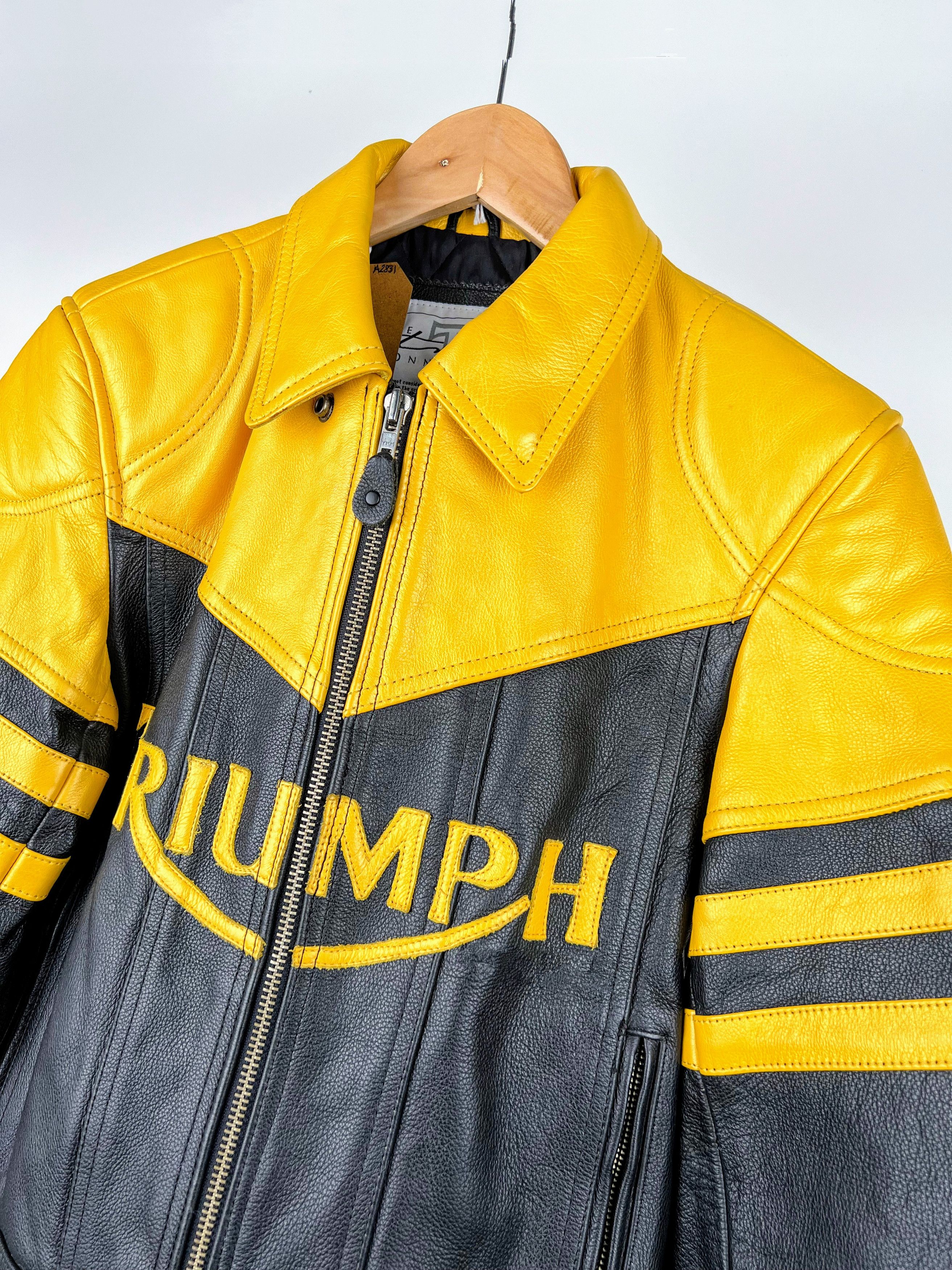 Genuine Leather 🔥 Triumph 🔥 Leather Biker Jacket Streetwear Motorcycle Size US XL / EU 56 / 4 - 3 Thumbnail