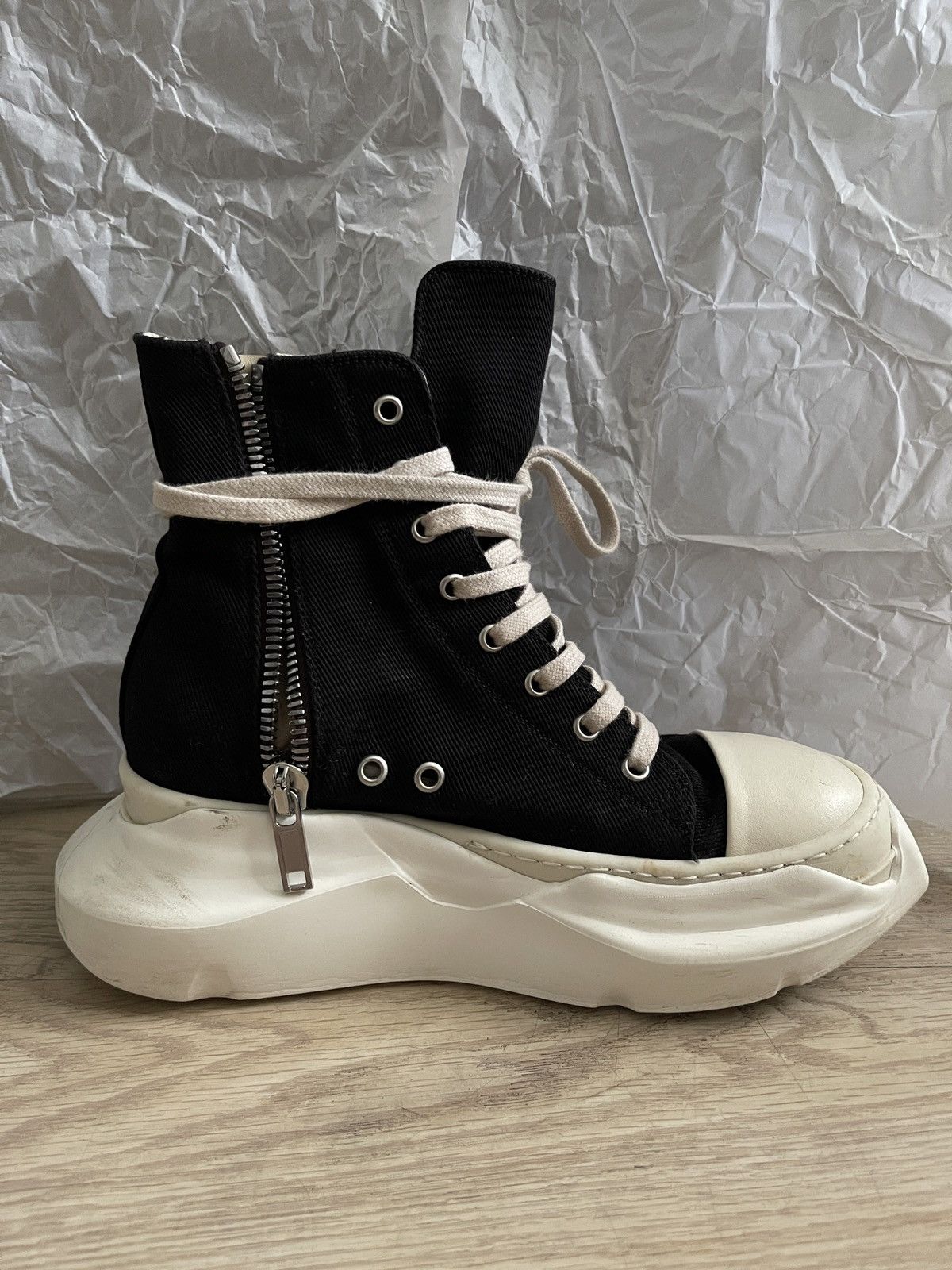 Rick Owens Drkshdw Rick Owens DRKSHDW abstract high sneakers Black milk Size US 7 / IT 37 - 4 Thumbnail