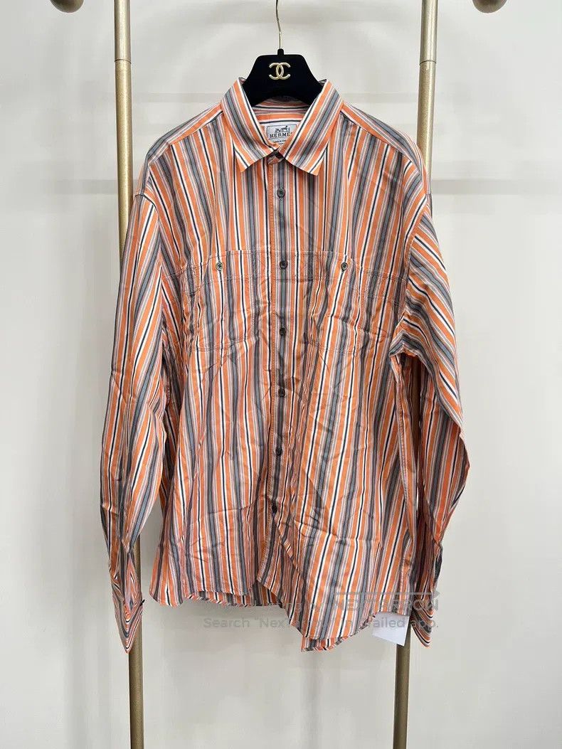 Hermes Hermes size 43 Striped double pocket shirt Size US XS / EU 42 / 0 - 1 Thumbnail