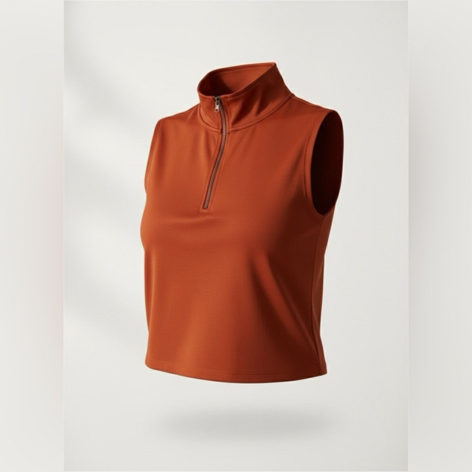 Kenneth Cole NWT Kenneth Cole Women’s XL Russet Sleeveless Zip Top Collar Size XL / US 12-14 / IT 48-50 - 3 Thumbnail