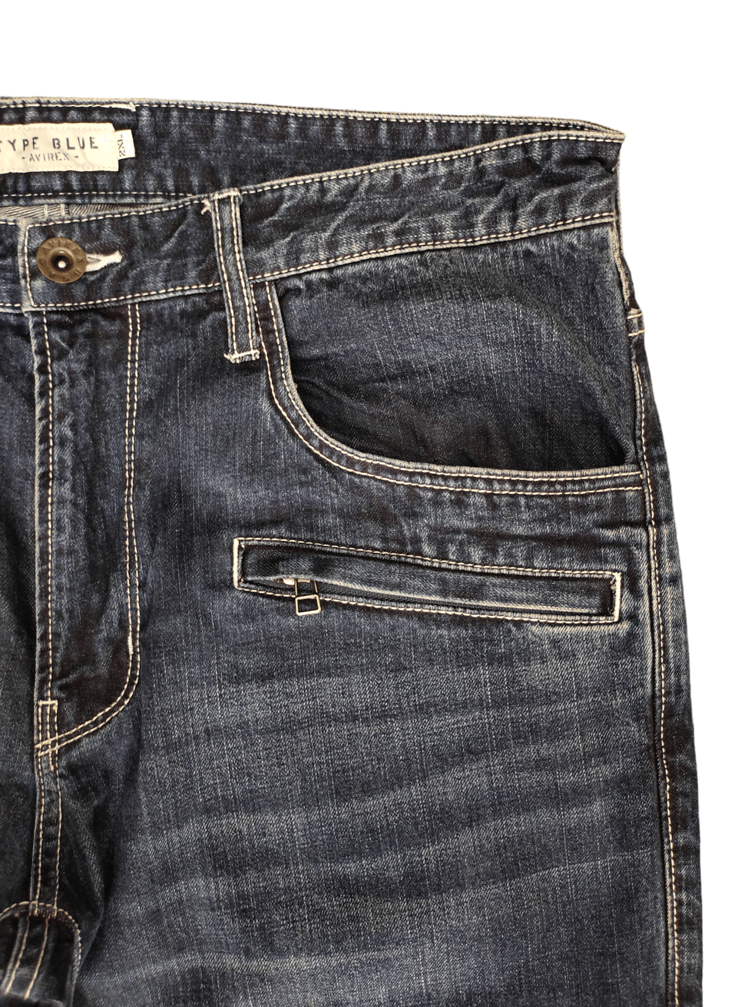Avirex Avirex Type Blue Double Knee Denim Jeans Size US 37 - 3 Thumbnail