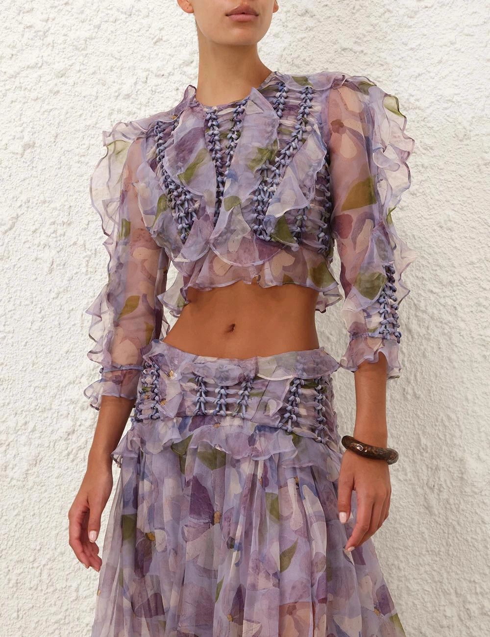 Zimmermann oc11z0226 Dawning Braided Bodice Crop Top In Multicolor Size XS / US 0-2 / IT 36-38 - 2 Thumbnail