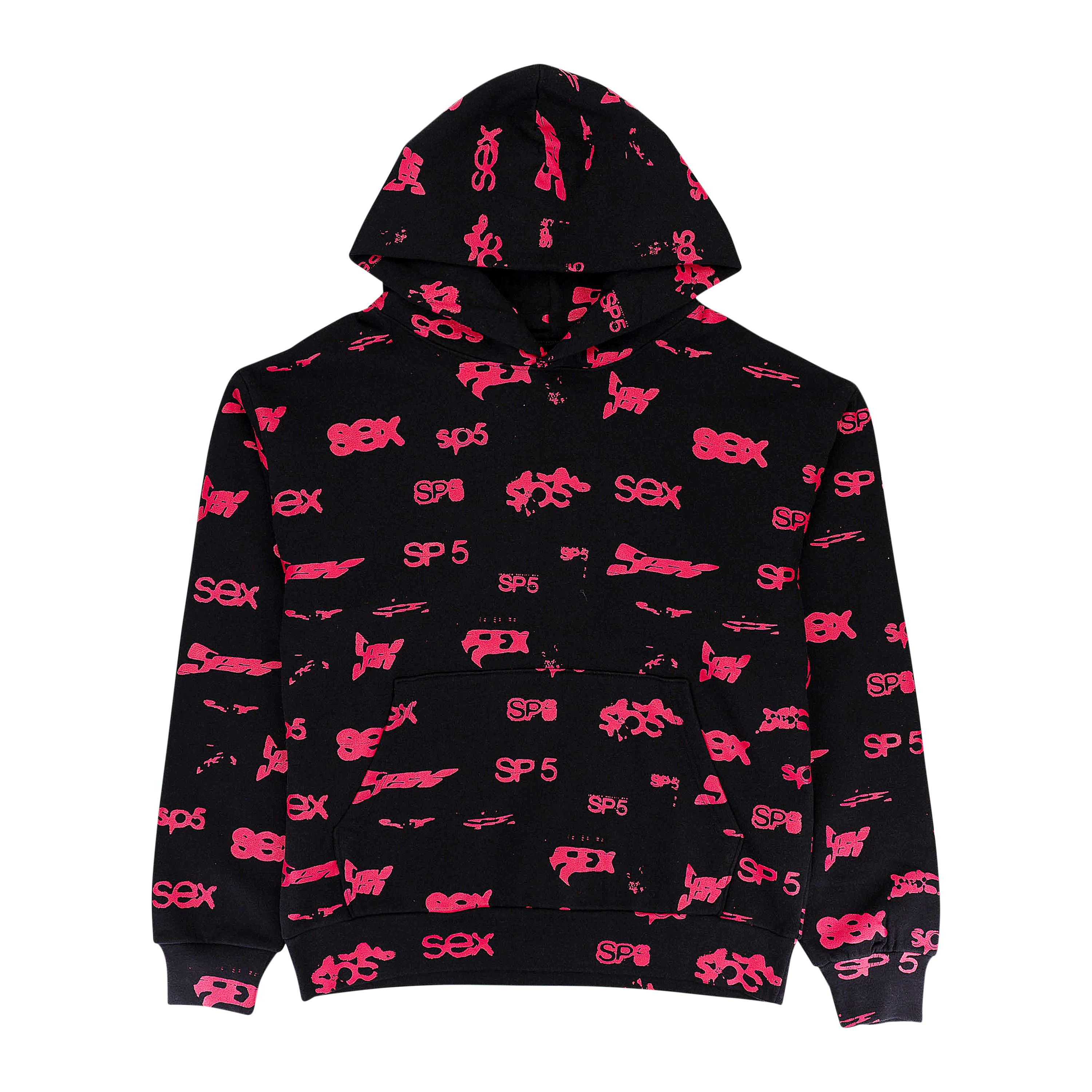 Spider Worldwide ALL OVER PRINT BLACK/RED HOODIE SIZE M