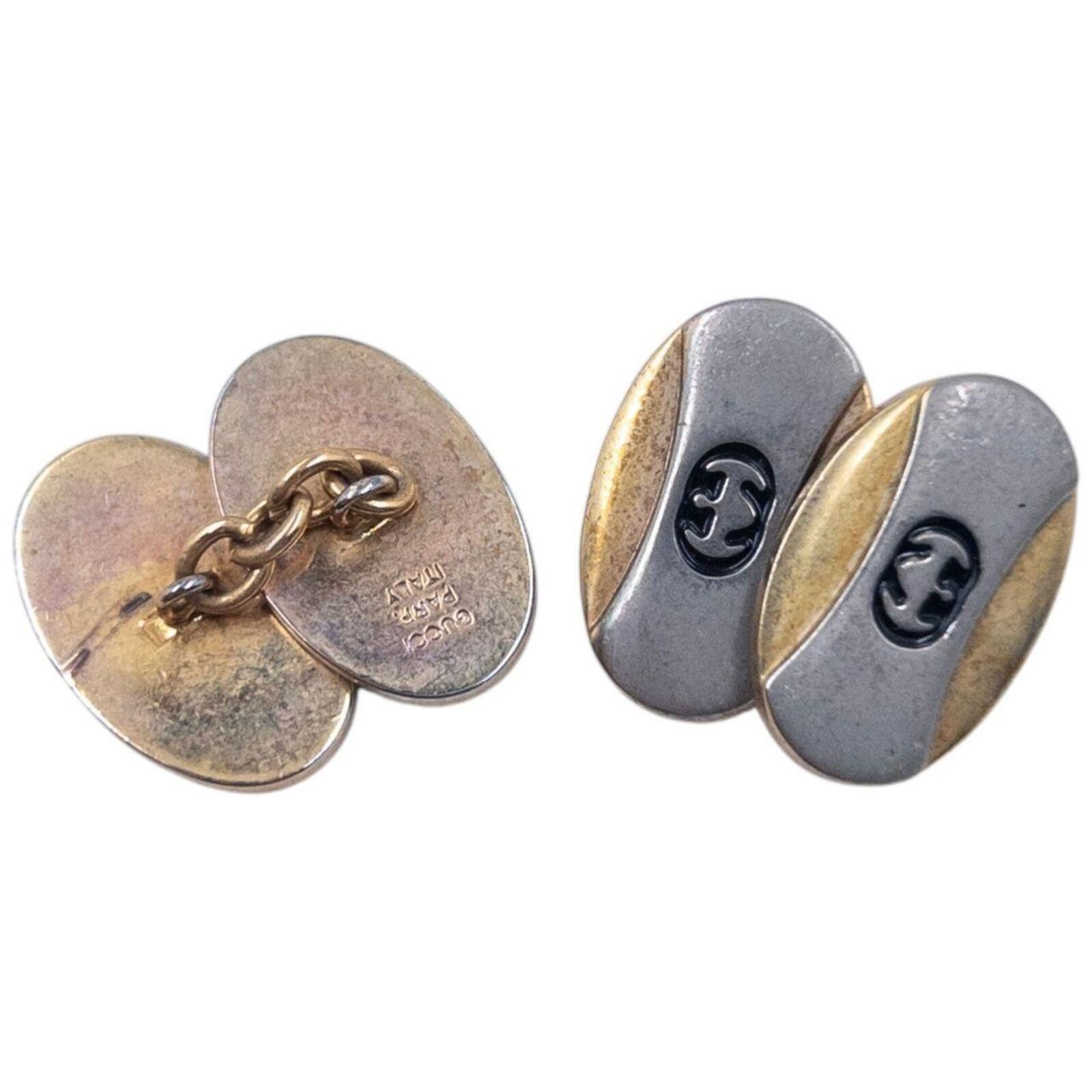 Gucci Vintage 80s Gucci Embossed Chain Link Cuff Links Size ONE SIZE - 1 Thumbnail
