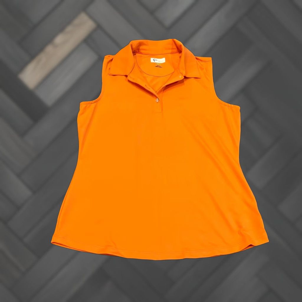 Vintage Greg Norman Top Womens Small Orange Collared Sleeveless Golf Preppy Mom Shirt Polo Short Sleeve (No, Sleeveless) Size S / US 4 / IT 40 - 1 Thumbnail